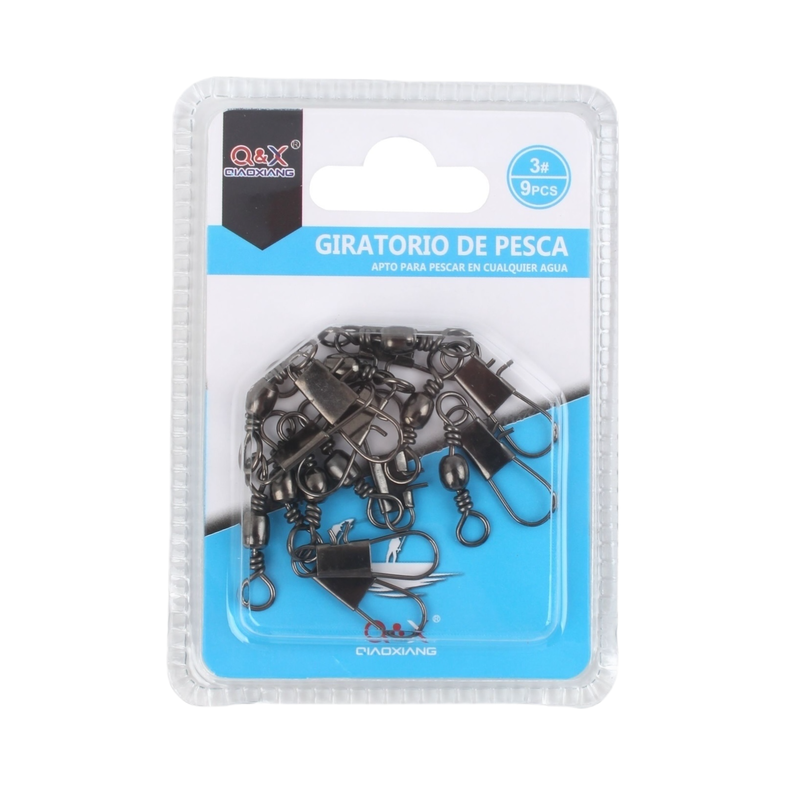 Giratorio Negro con Broche Tipo B 3 9PCS | Acero resistente, rotación fluida.