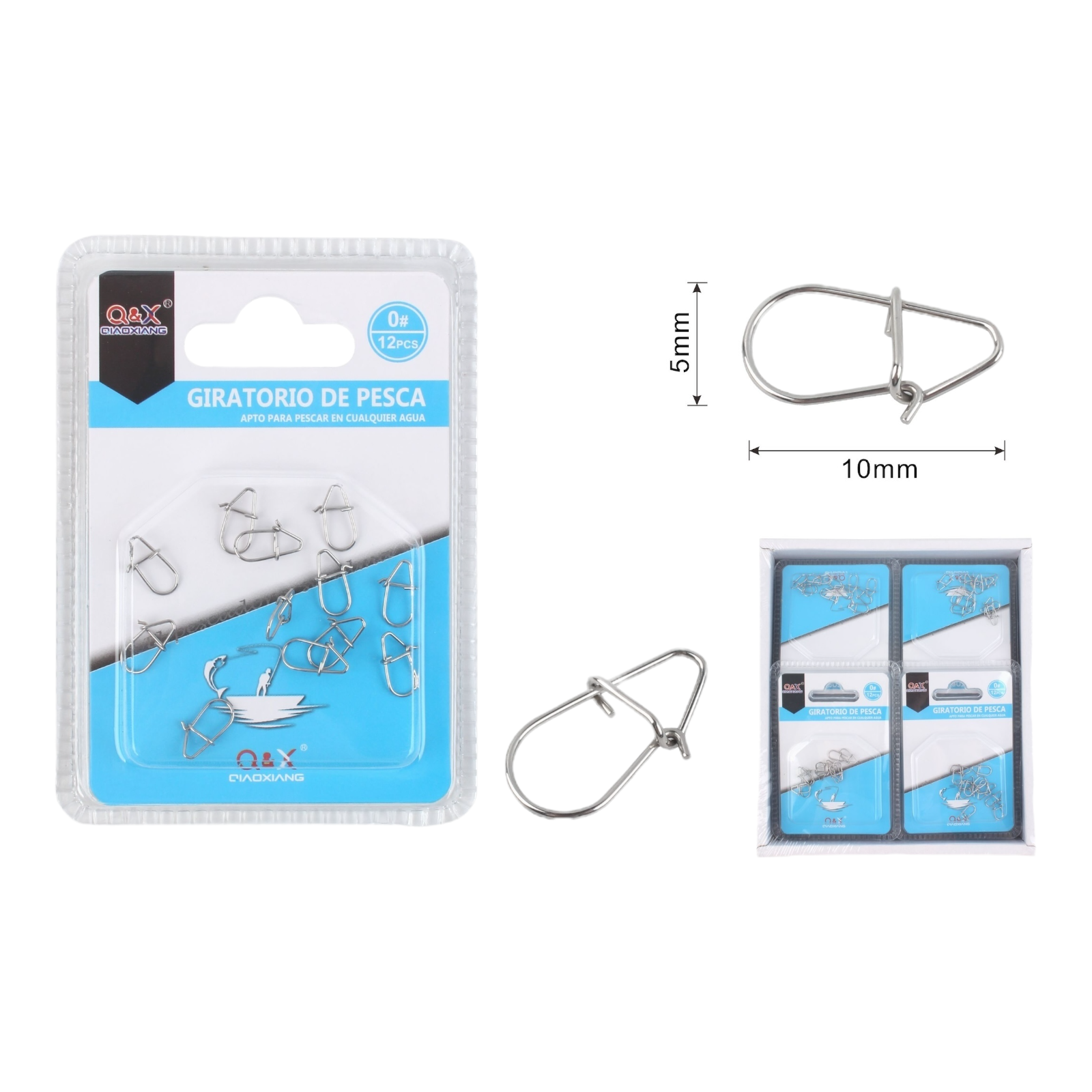 Conector de Pesca con Broche Tipo Calabaza 0 12PCS | Fuerte, práctico y ligero.