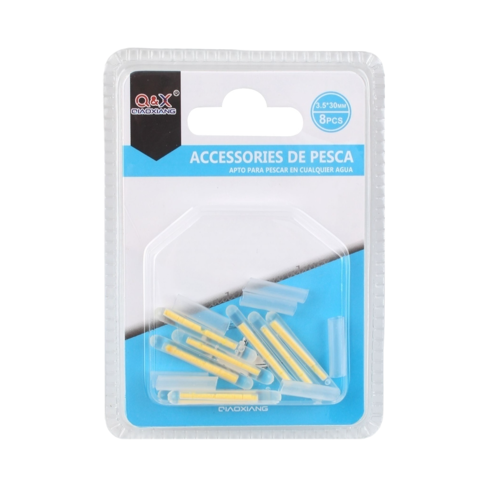 Barras Luminosas 3.5x30mm 8PCS | Brillo intenso para pesca nocturna.