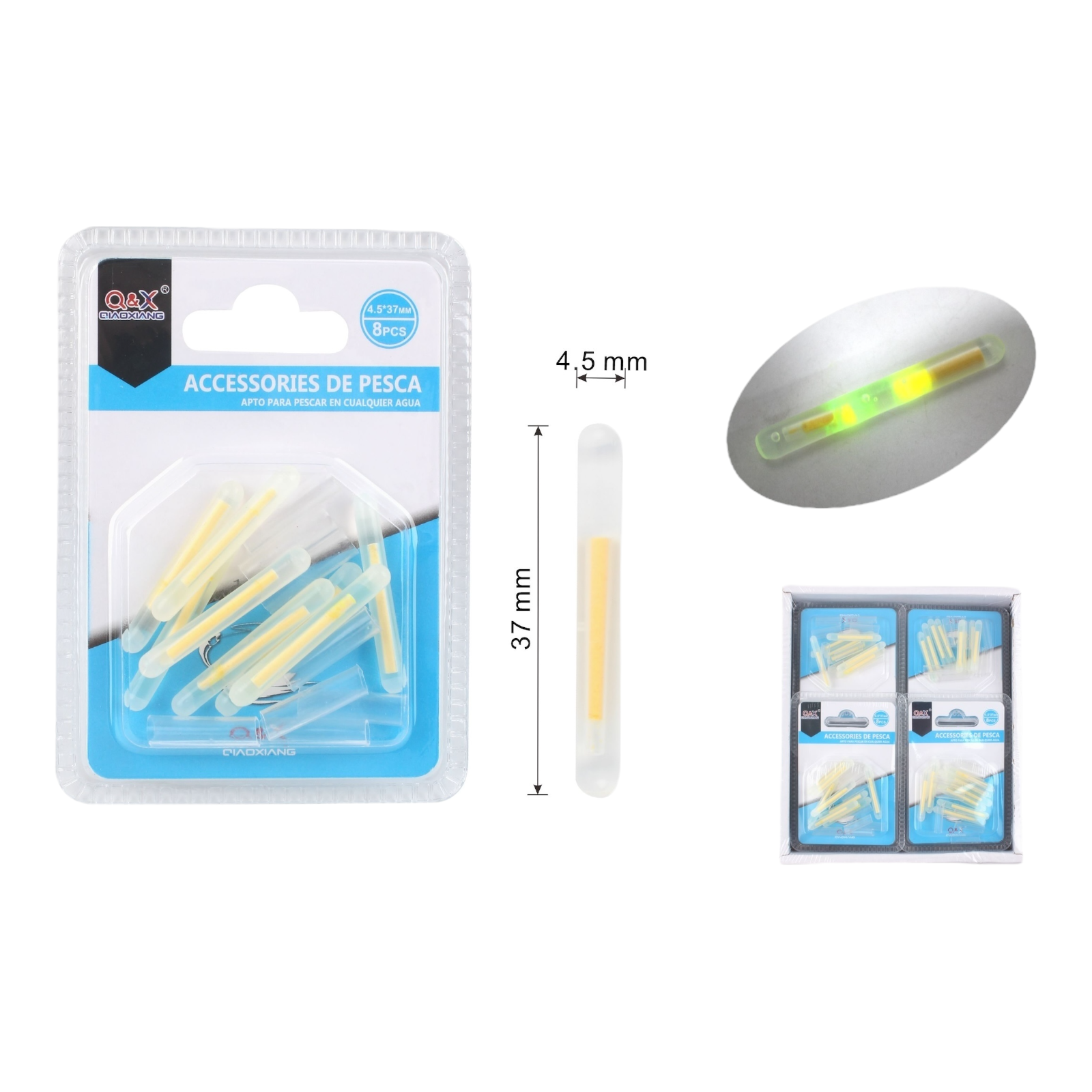 Barras Luminosas 4.5x37mm 8PCS | Larga duración y visibilidad.