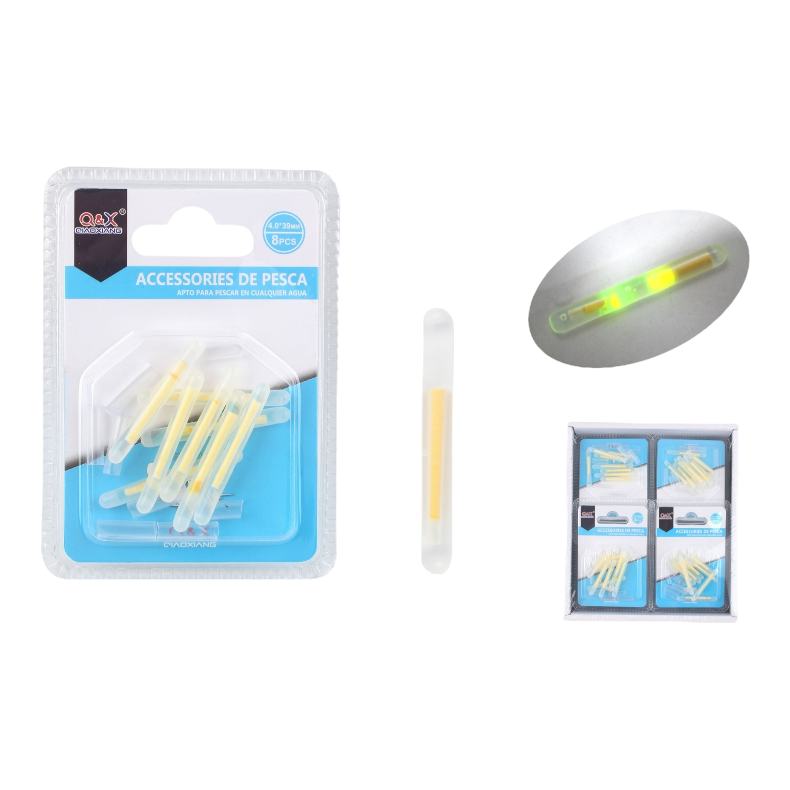 Barras Luminosas 4.0x39mm 8PCS | Fácil de instalar en la caña.