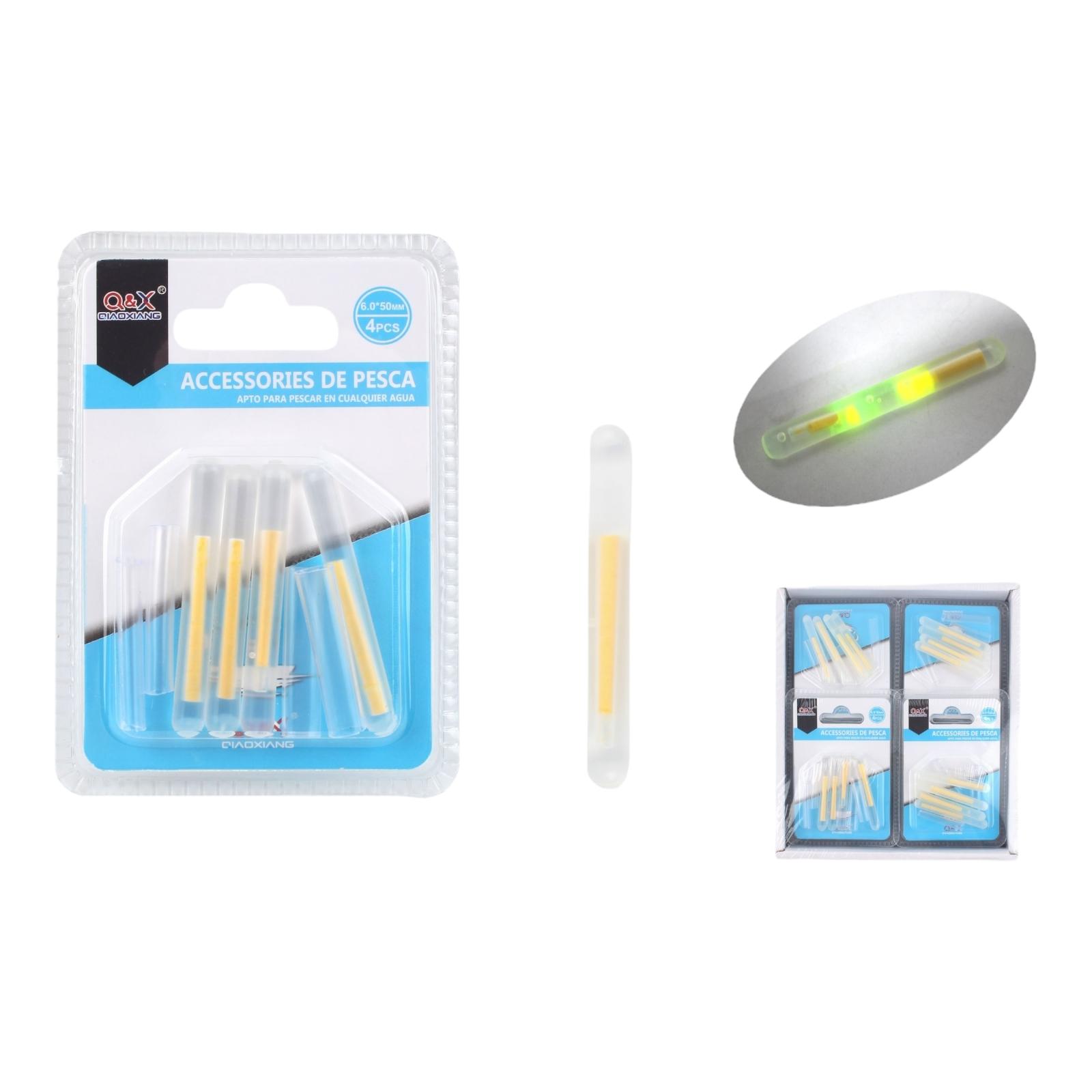 Barras Luminosas 6.0x50mm 4PCS | Alta iluminación bajo el agua.