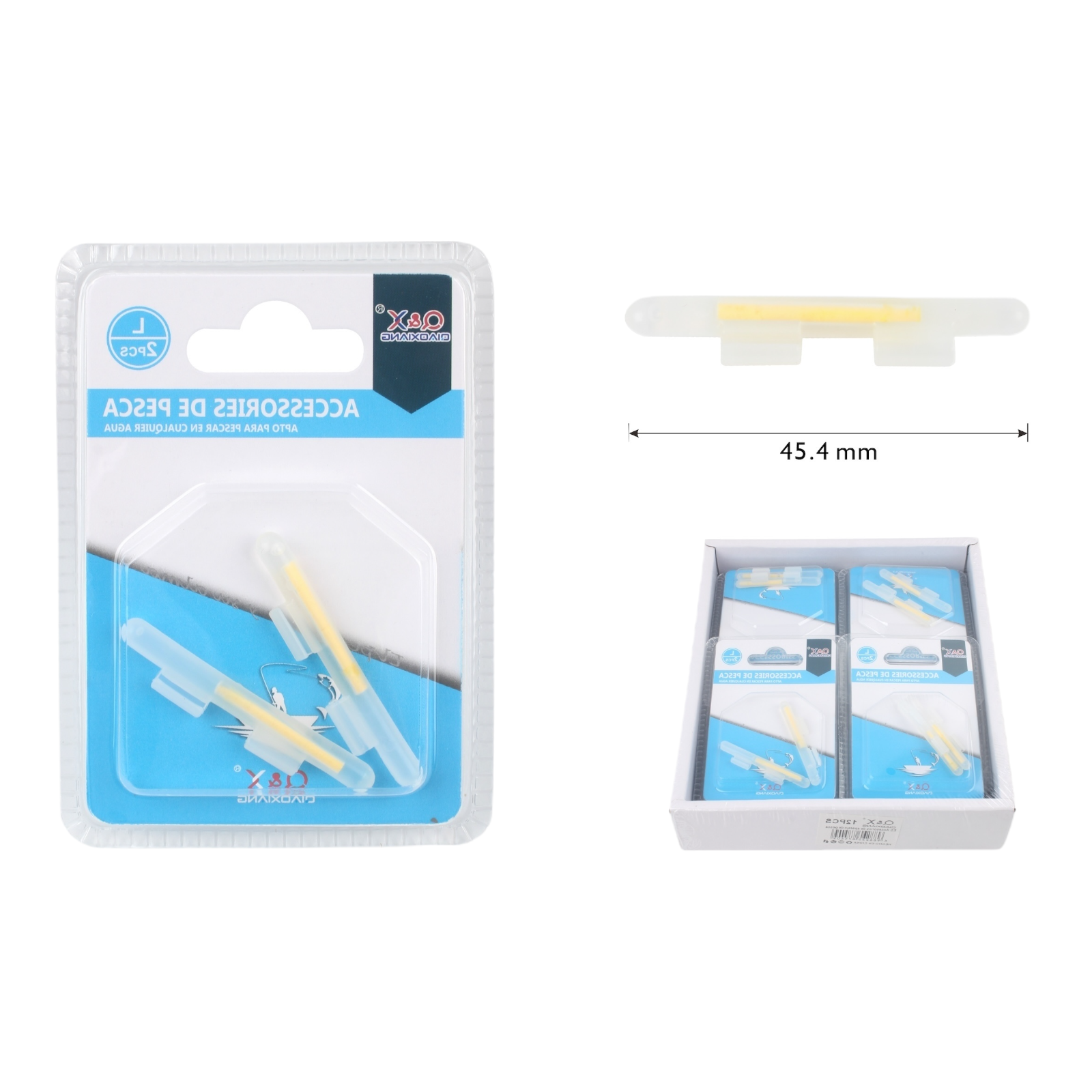 Barras Luminosas con Base L 45.4mm 2PCS | Aumenta visibilidad en pesca marina.