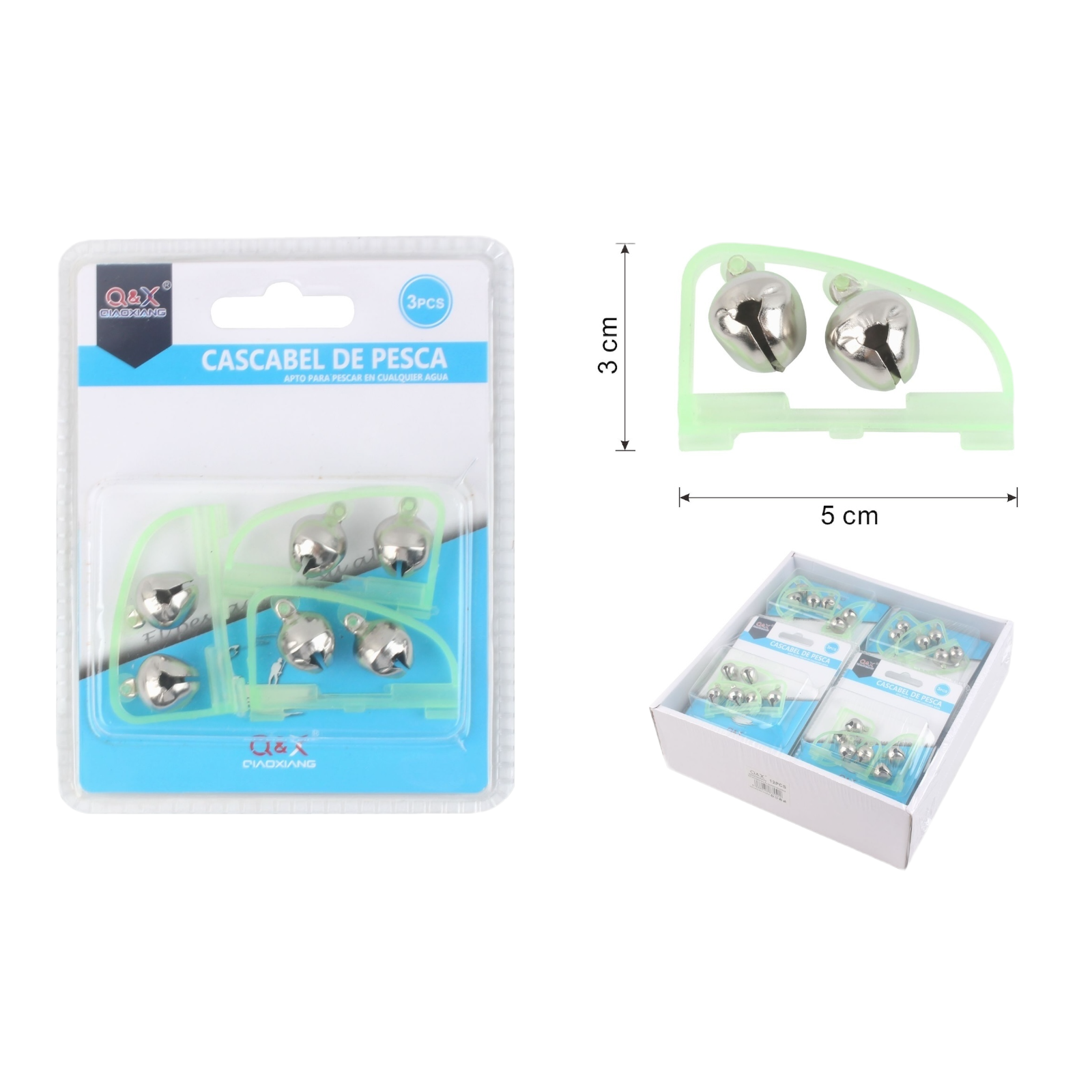 Campana Arco Doble 3PCS | Sonido claro para detectar picadas.