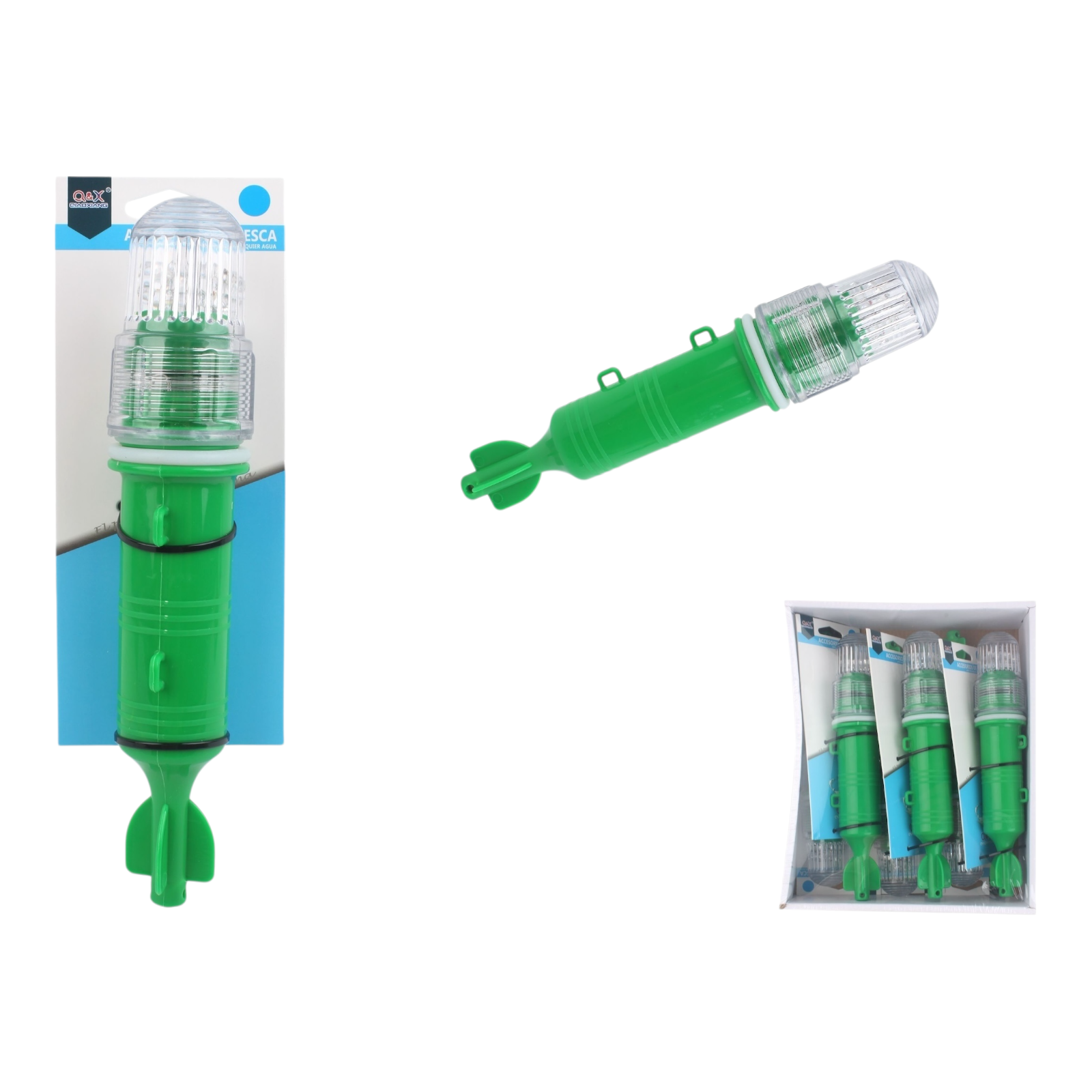 Luz de Pesca Tipo Torpedo Roja Verde | Mejora la atracción de peces.