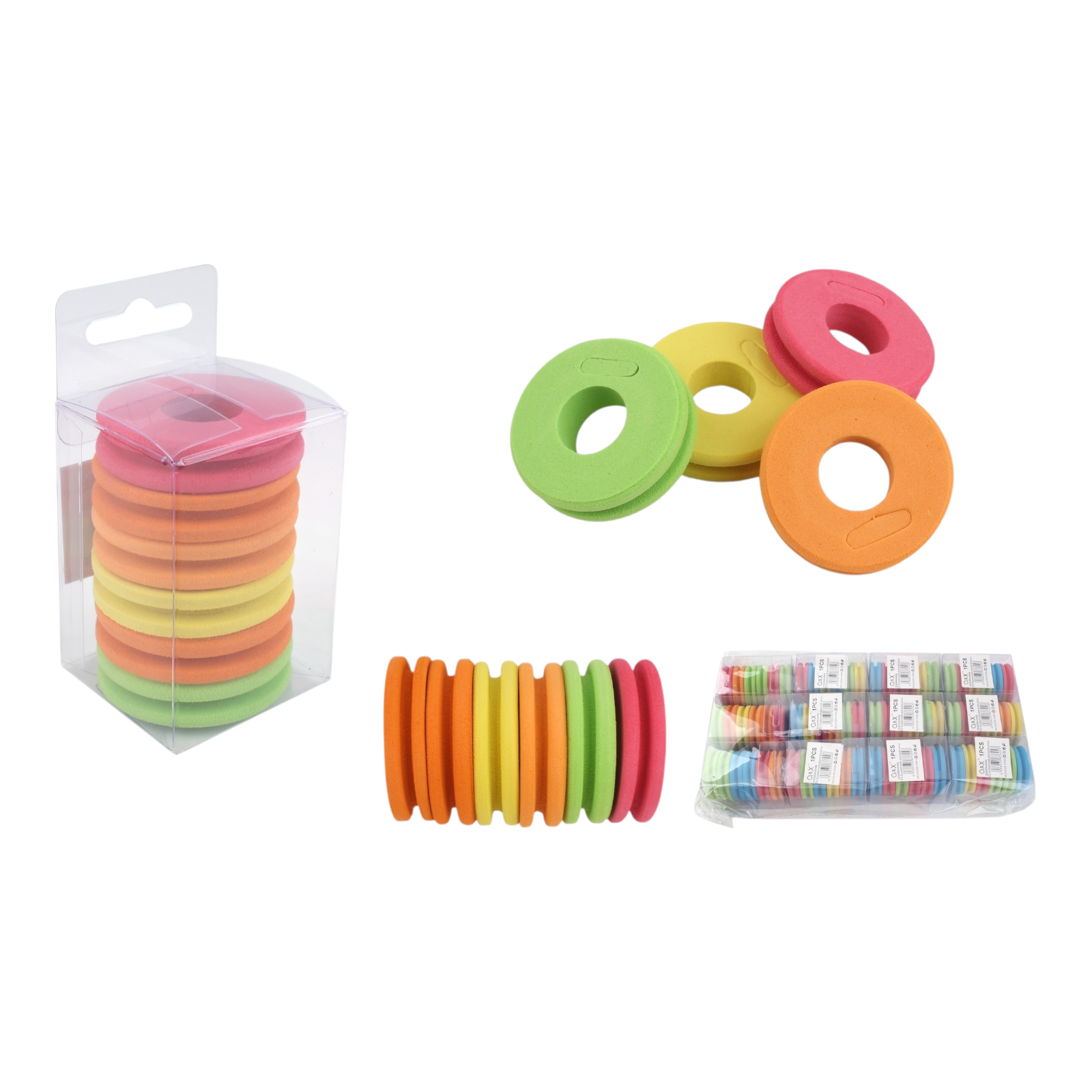 Carretes de Espuma de Colores 4.5x1.1cm 6PCS | Organiza hilos y líderes fácilmente.