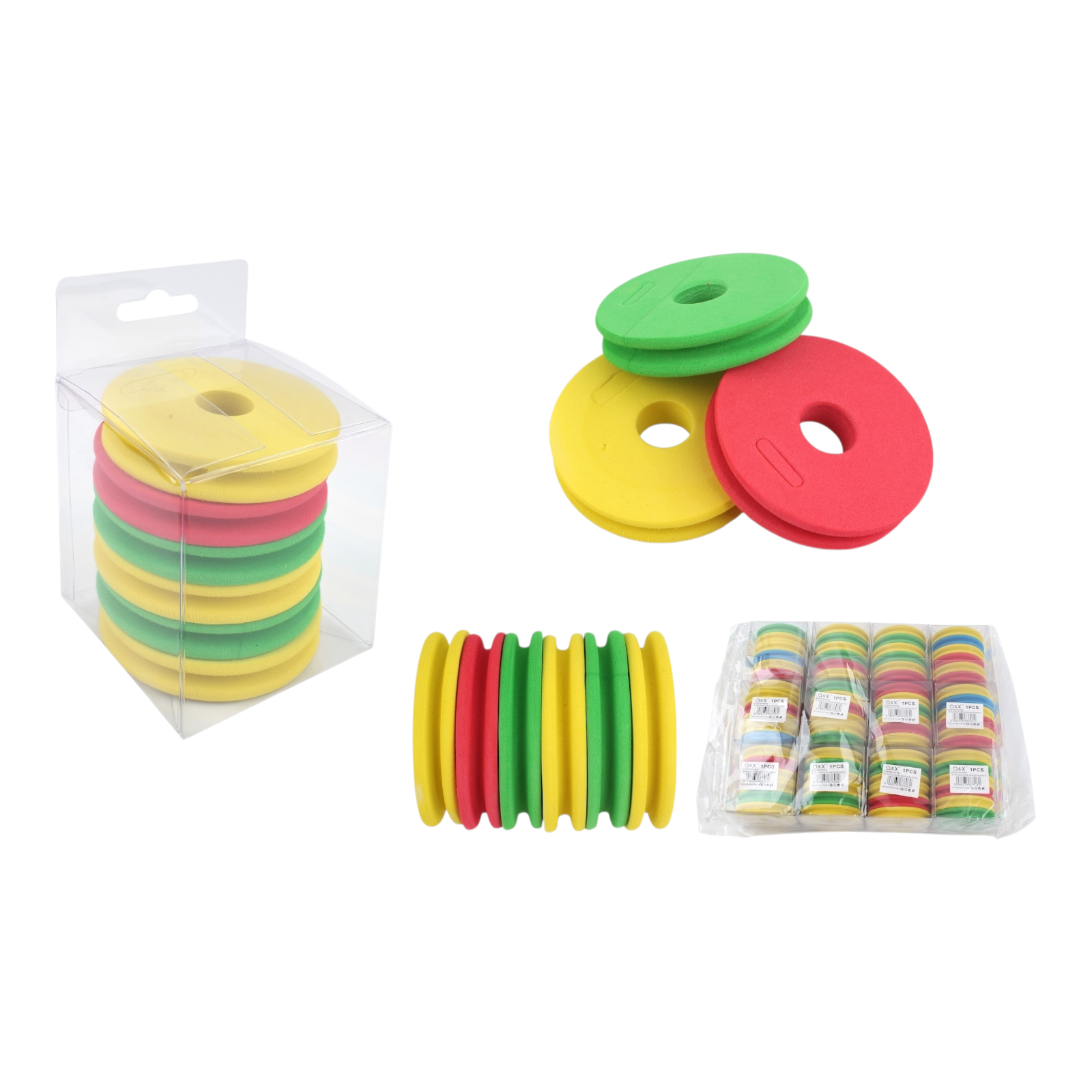 Carretes de Espuma de Colores 7x1.1cm 6PCS | Ideales para almacenar líneas de pesca.