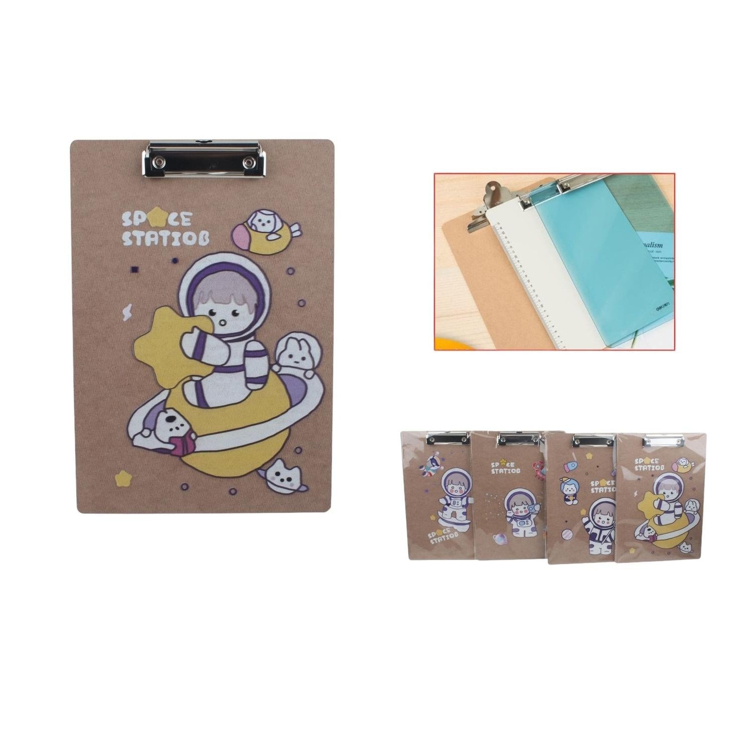Portapapeles A4 con Clip Metálico – Diseño “Space Station”