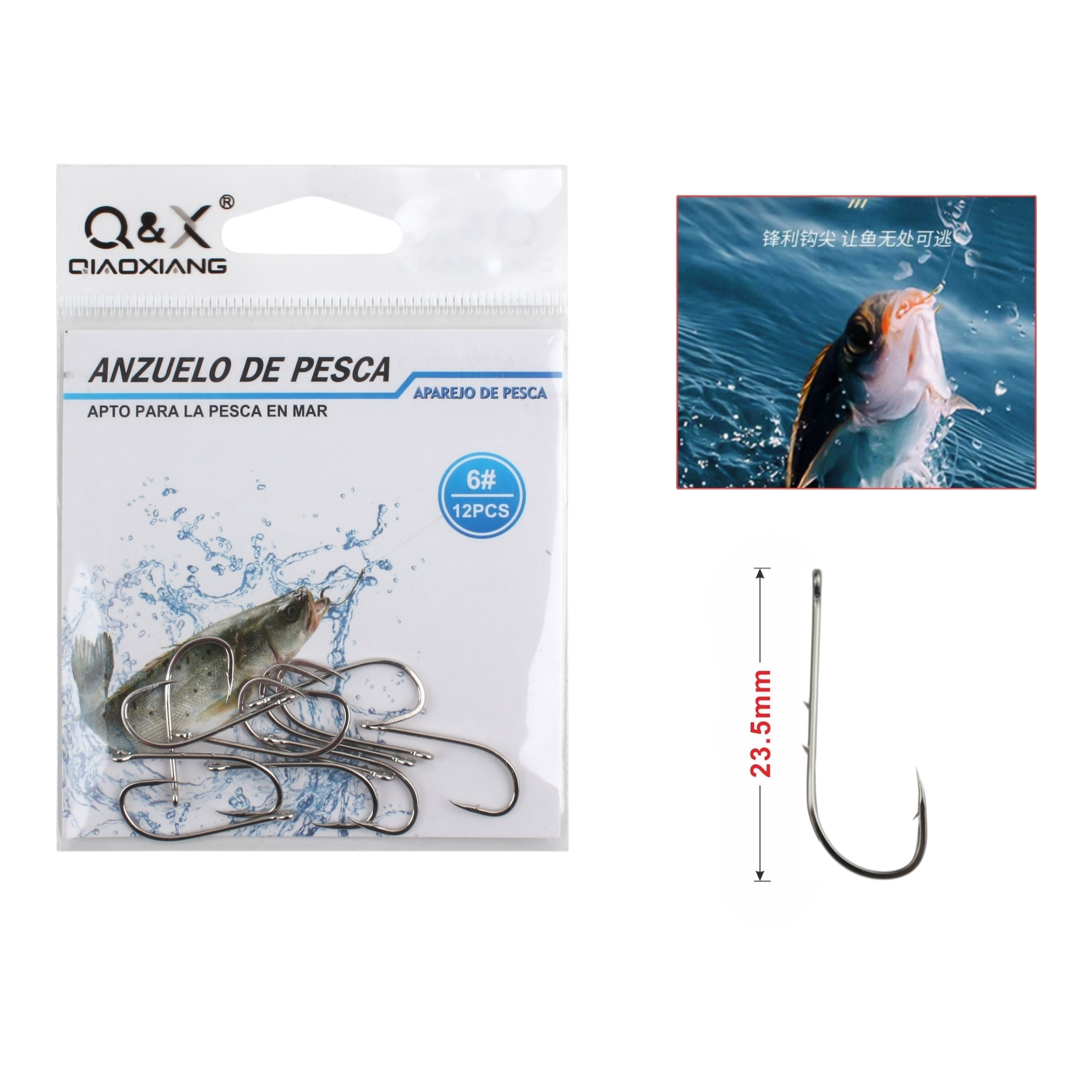 Anzuelo con Púa Blanco 6 | Qiaoxiang