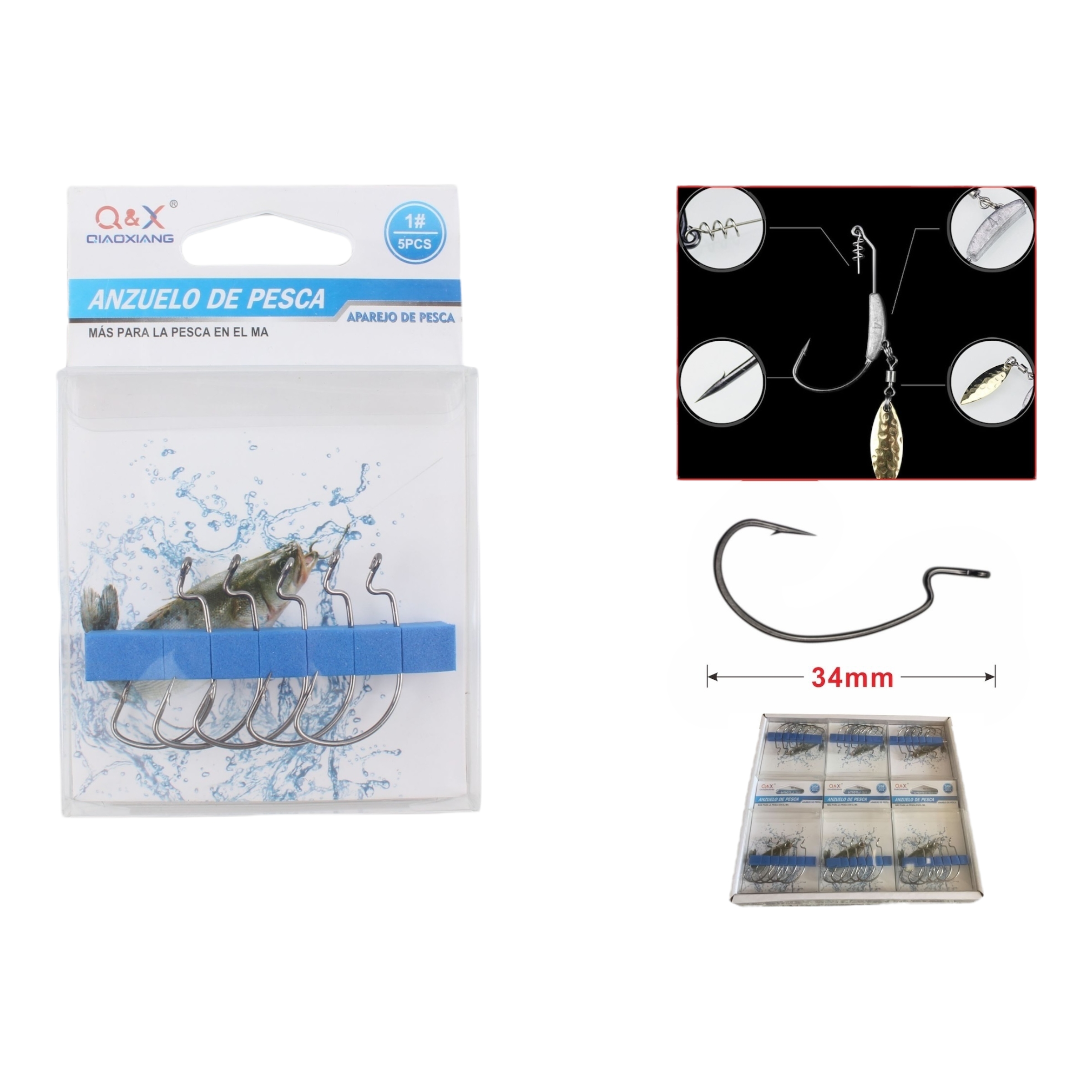 Anzuelo Wide Gap Curvo 1 | Qiaoxiang