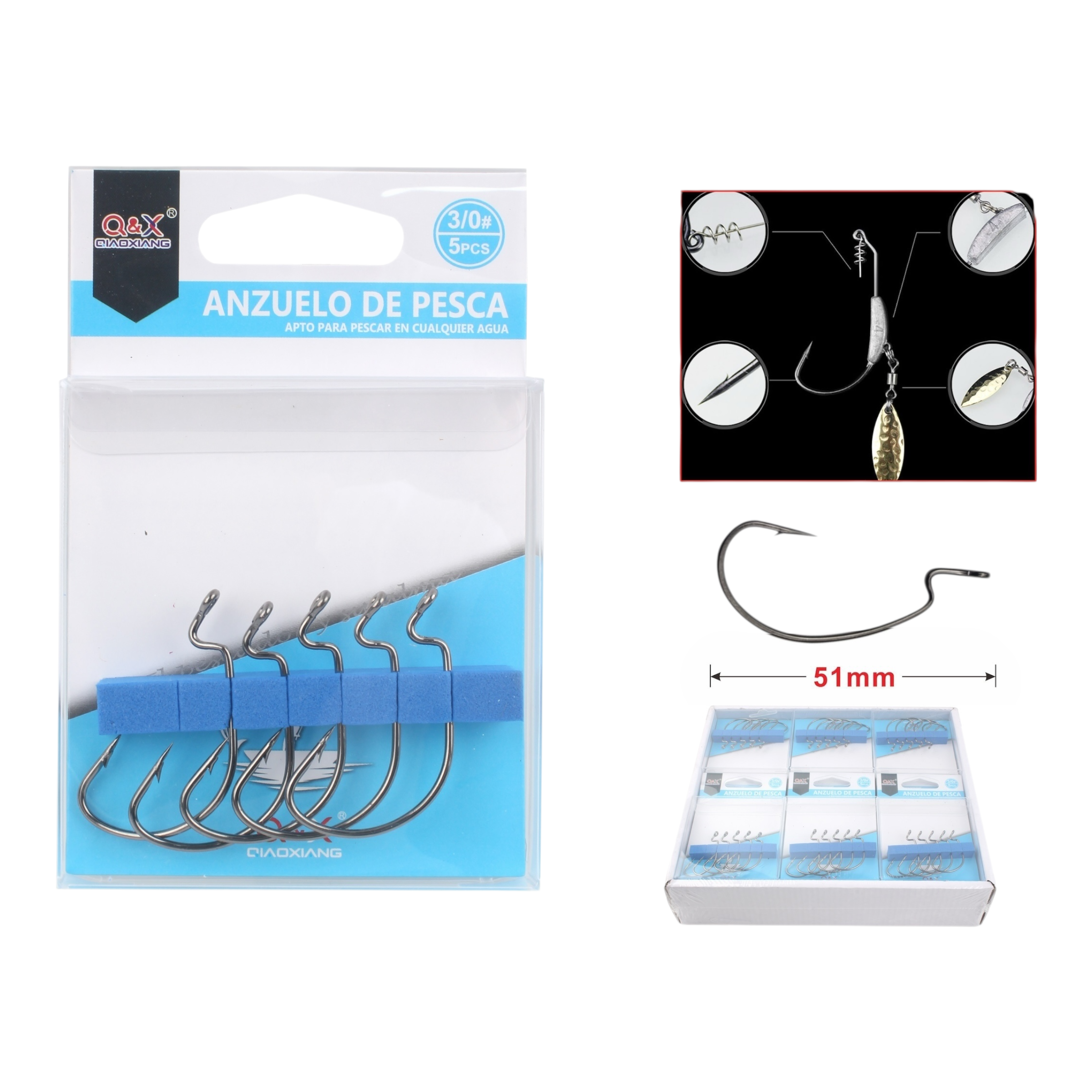 Anzuelo Wide Gap Curvo 3/0 | Qiaoxiang