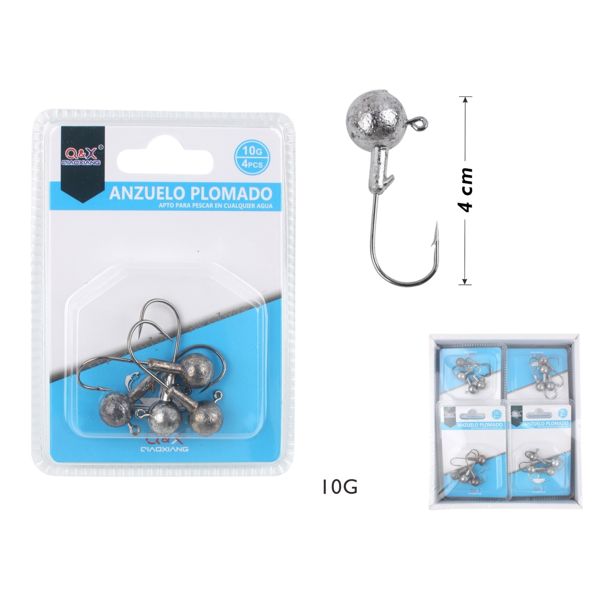 Anzuelo Plomado Redondo 10g | Qiaoxiang