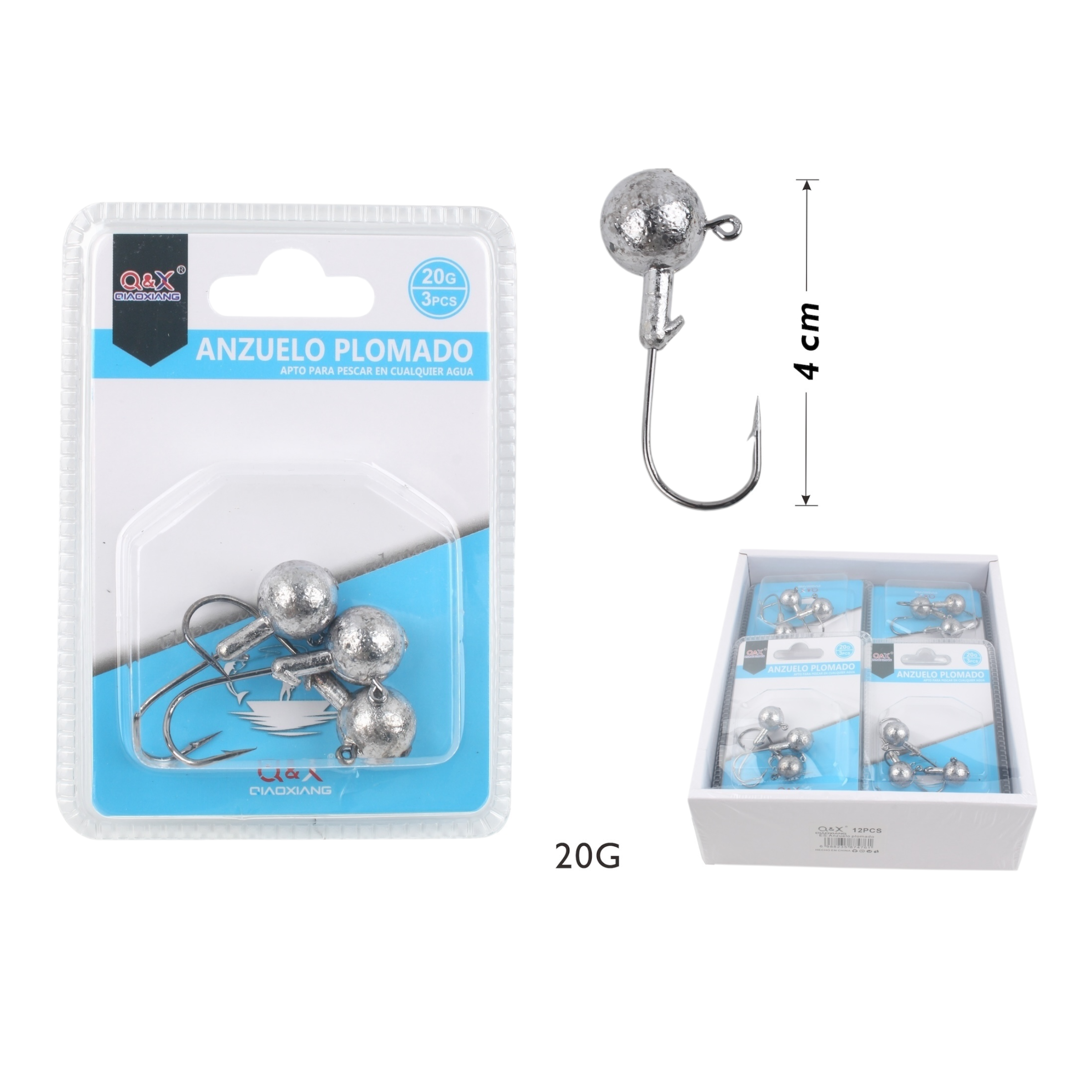 Anzuelo Plomado Redondo 20g | Qiaoxiang