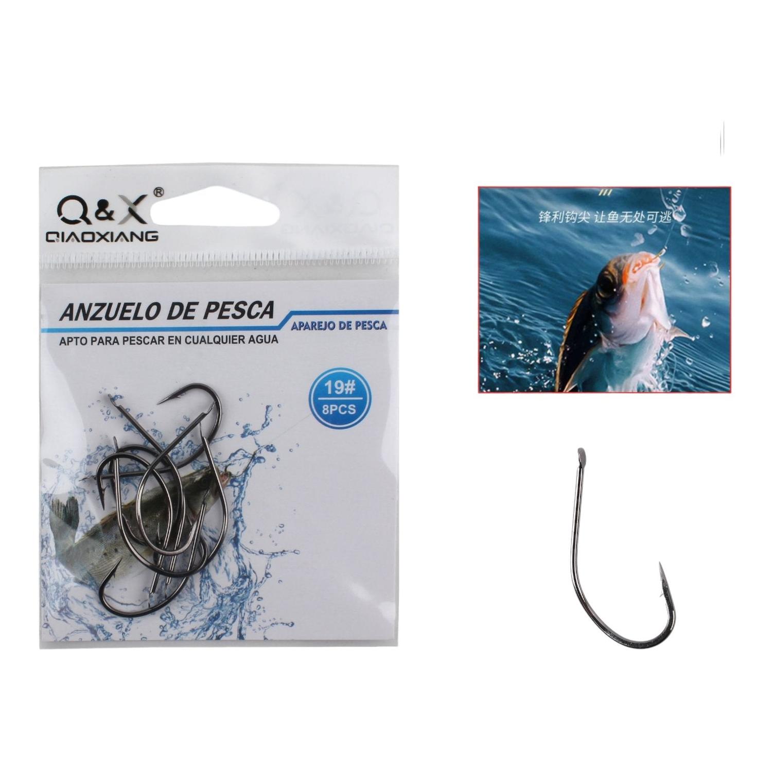 Anzuelo De Pesca Maruyo Ring 19# 8Pcs (Niquel Negro)