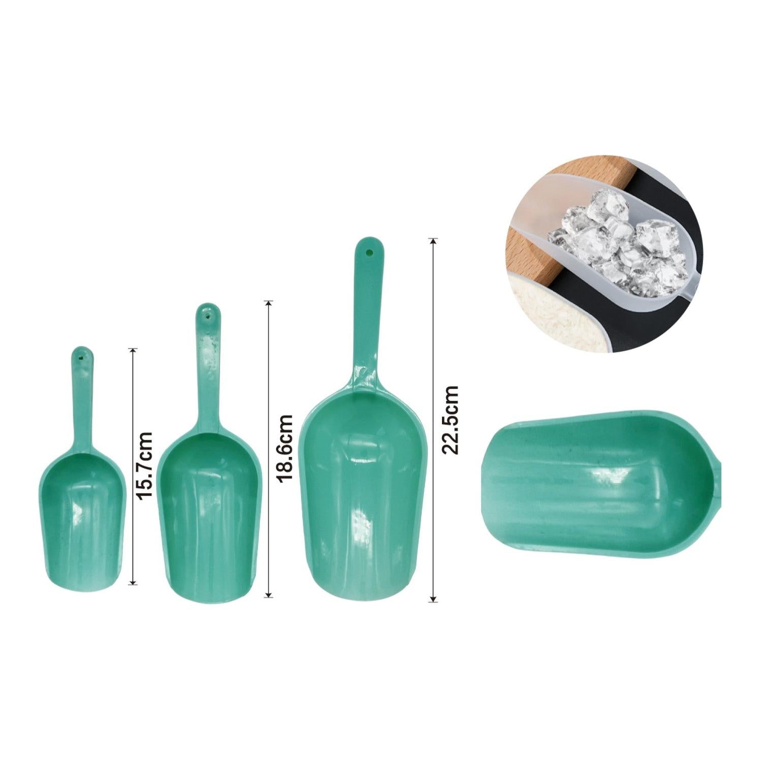 3 palas para hielo de plastico