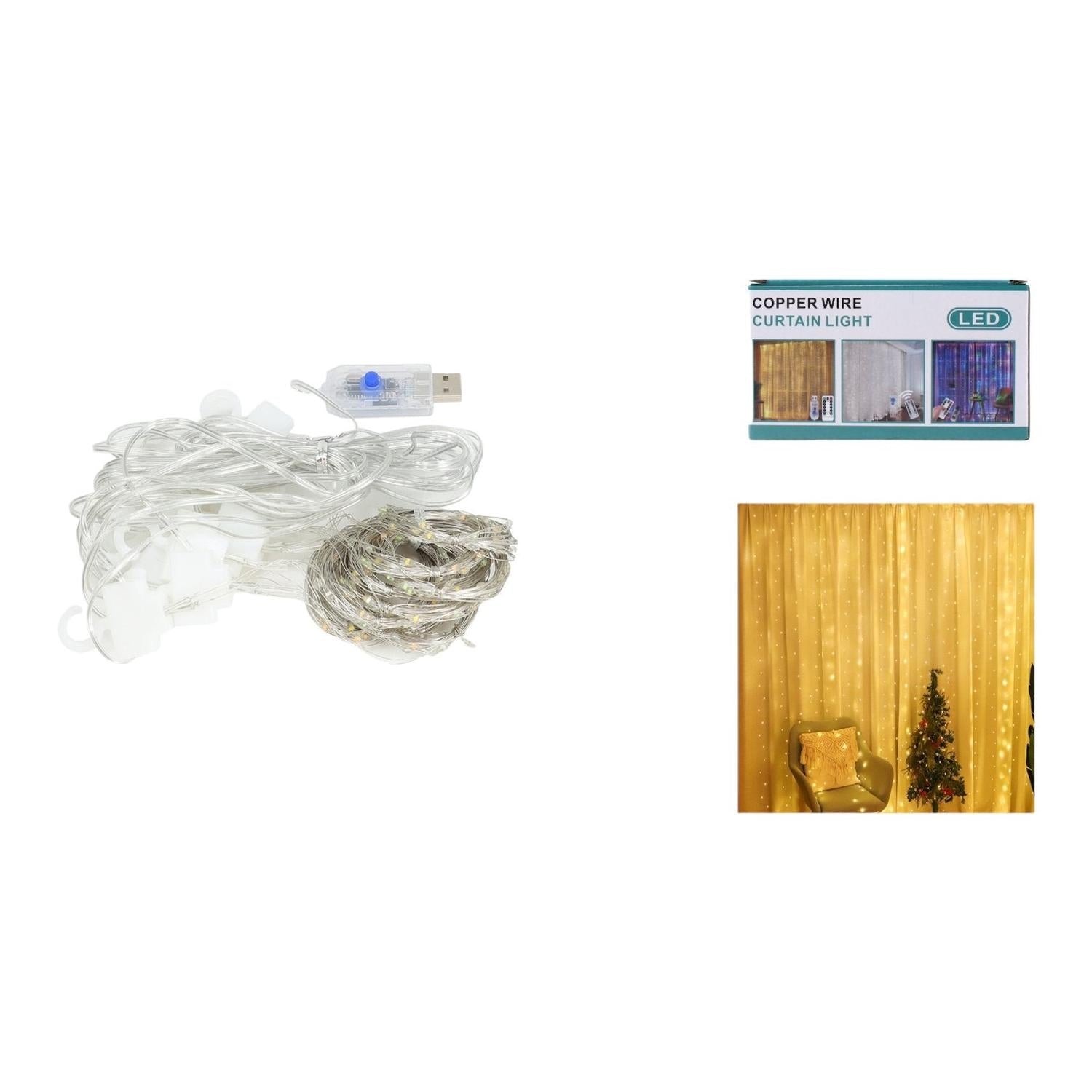 Luz De Cortina Usb 3M*2M Para Decoración Mágica