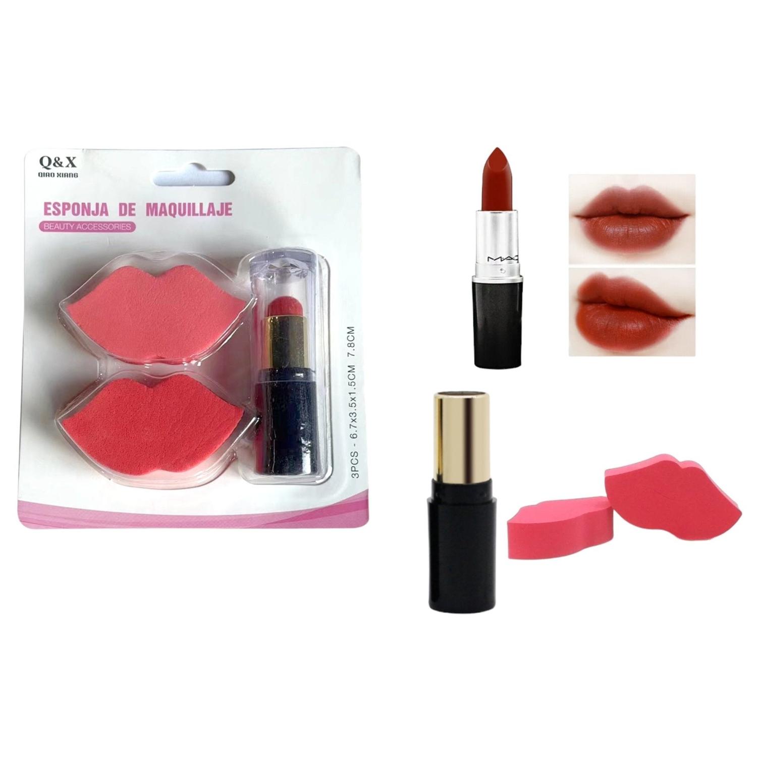 Difuminador De Labios Y Brocha En Forma De Labial