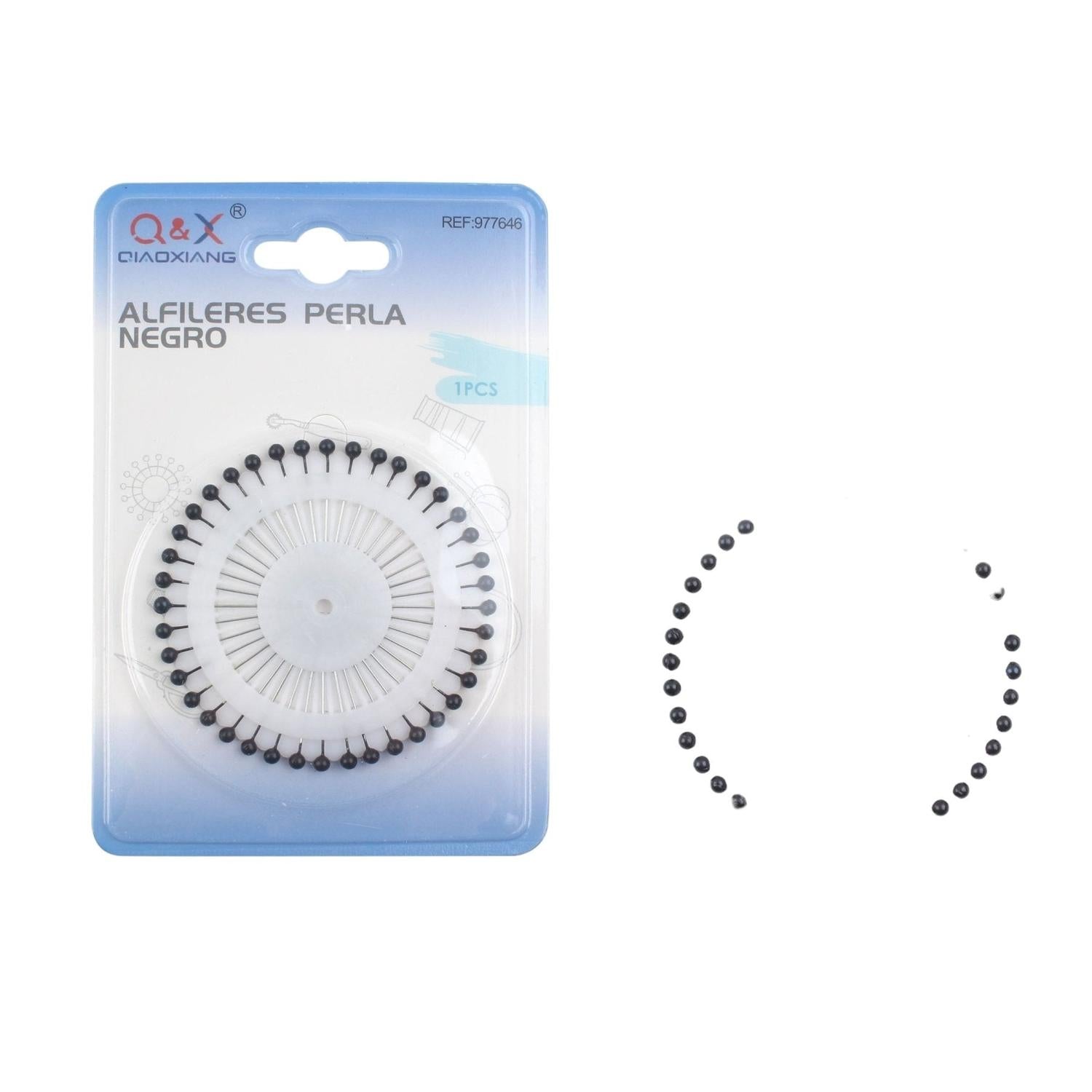 Alfileres de Cabeza de Perla Negra – 1 Rueda