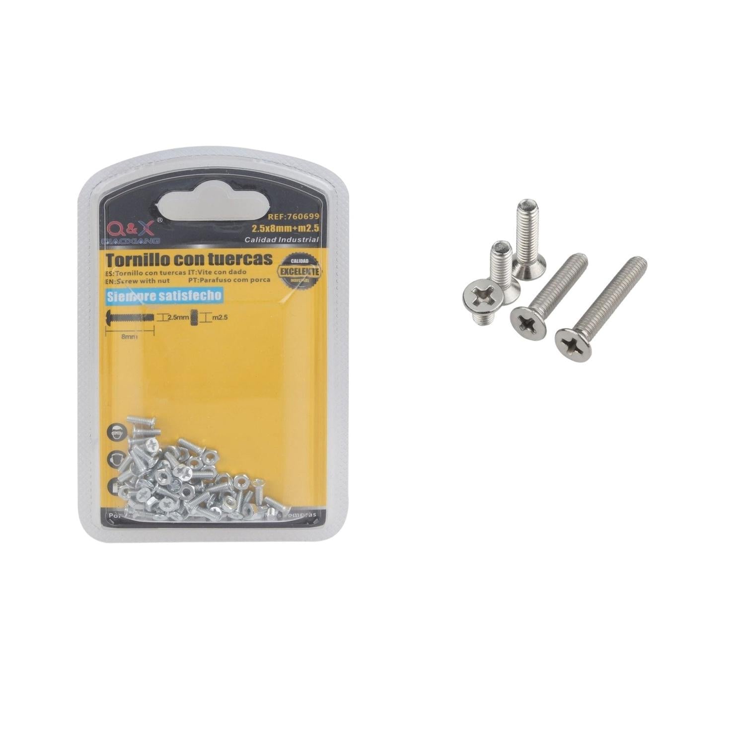 Perno Cruzado Con Tuerca 2.5*8+M2.5