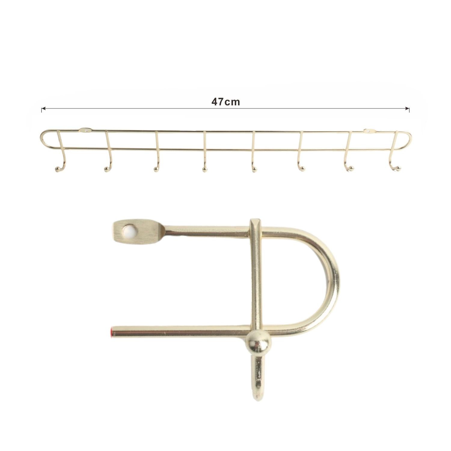 Lx48-Gancho Imitación Oro De 8 Cabezas
