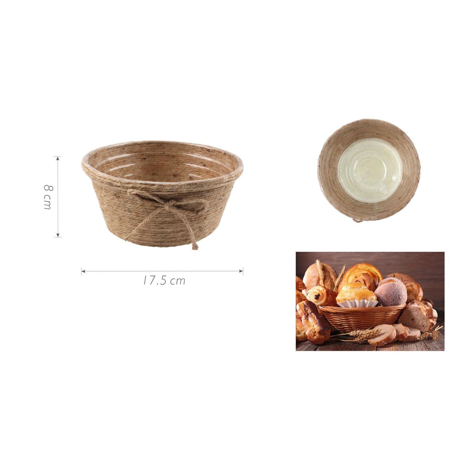 Cesta de mimbre para pan 17.5 x 8 cm