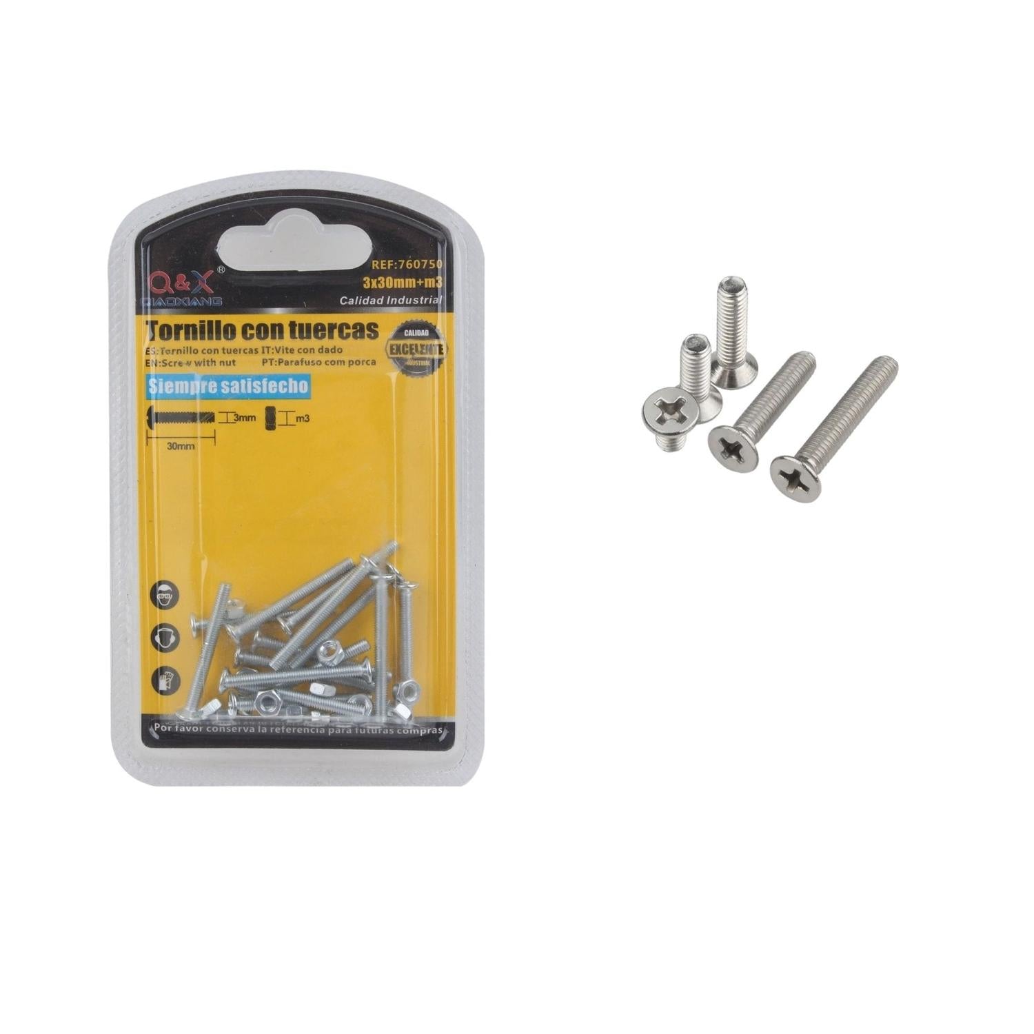 Perno Cruzado Con Tuerca 3*30+M3