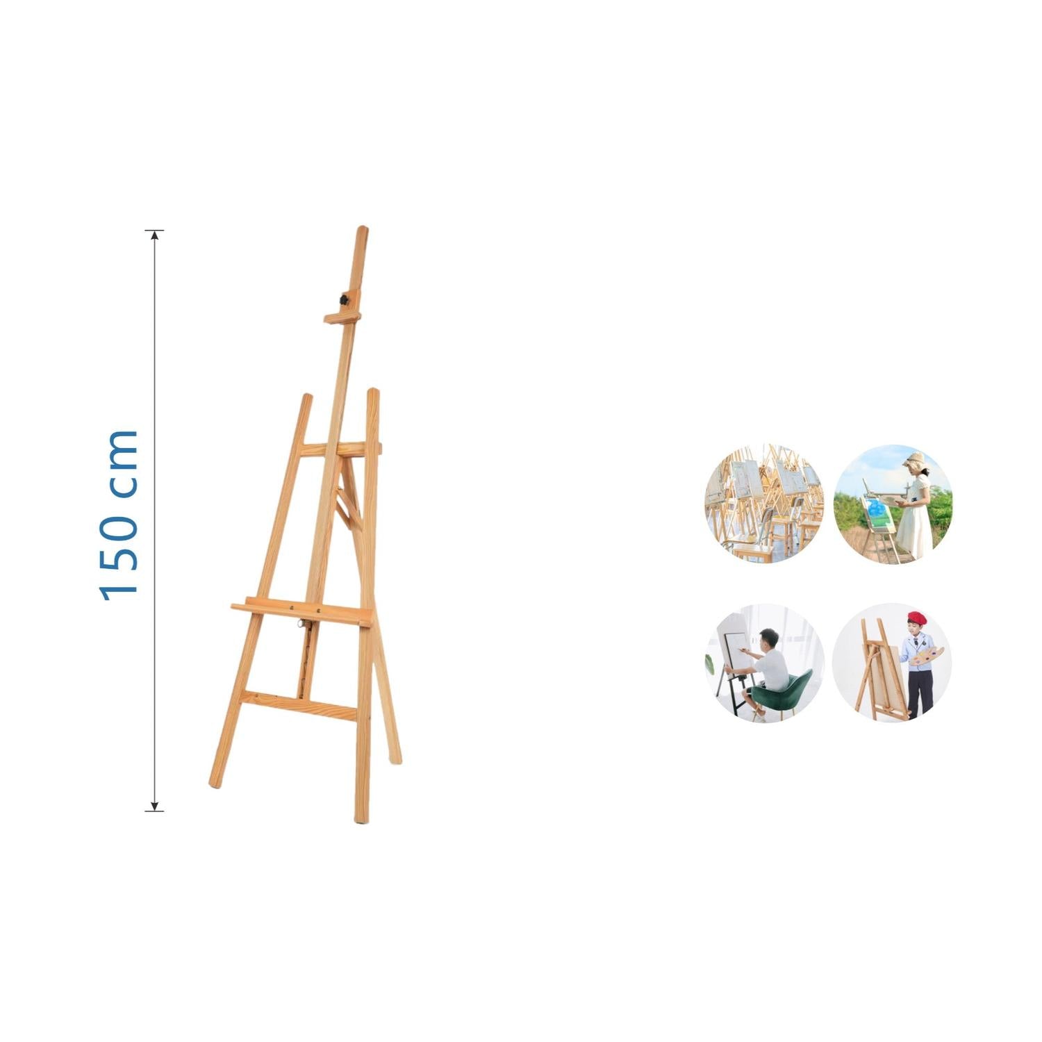 Caballete Inclinable De Pared De Pino Importado De 1,5 M (2*4*150)