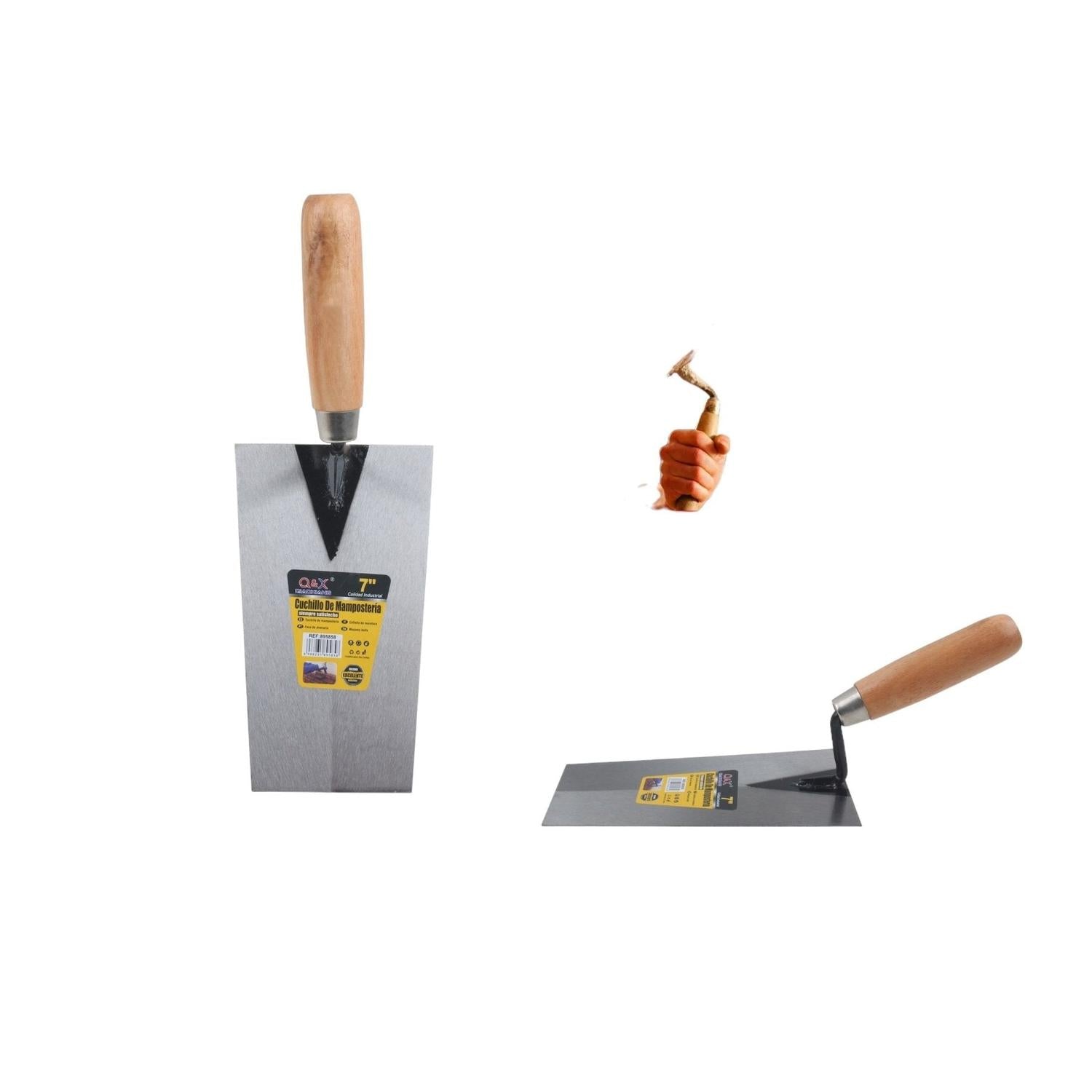 Cuchillo De Alba?iler¨ªa Trapezoidal Con Mango De Madera De 7 Pulgadas.