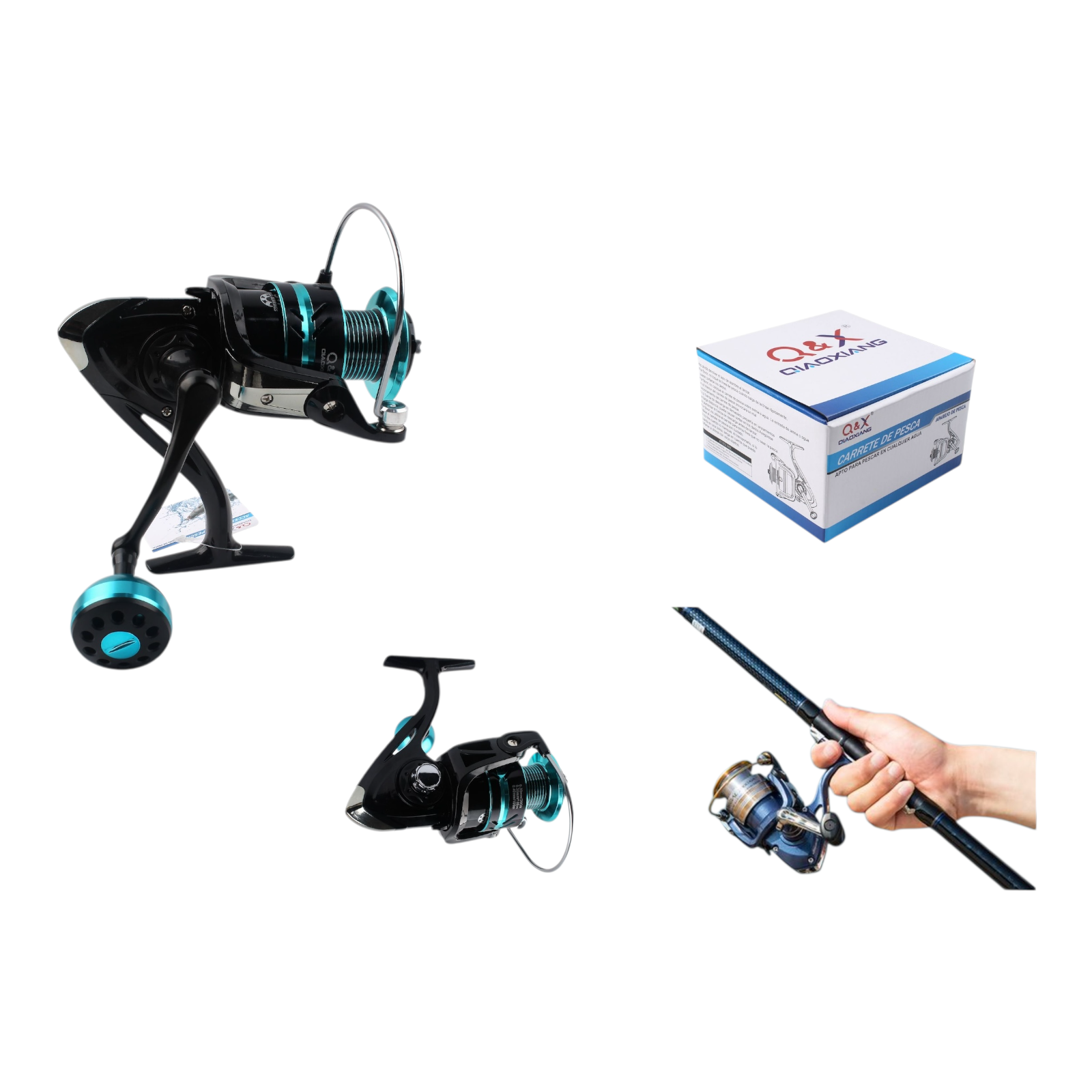 Carrete de Pesca Metálico HE2000 (Agua Dulce / Manivela Metálica Redonda) | Qiaoxiang