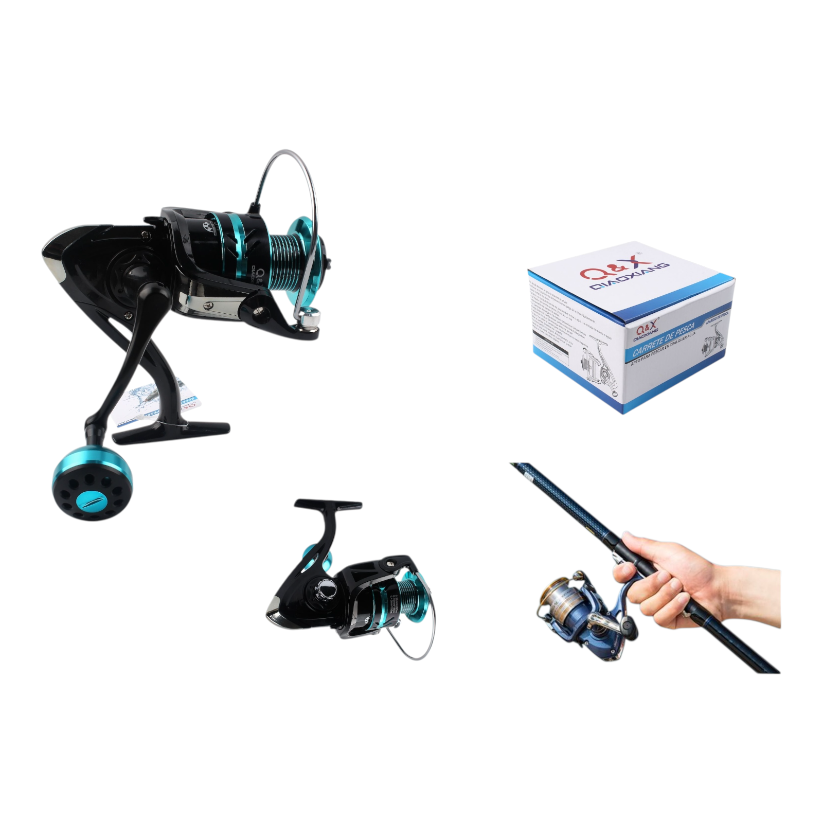 Carrete de Pesca Metálico HE4000 (Agua Dulce / Manivela Metálica Redonda) | Qiaoxiang