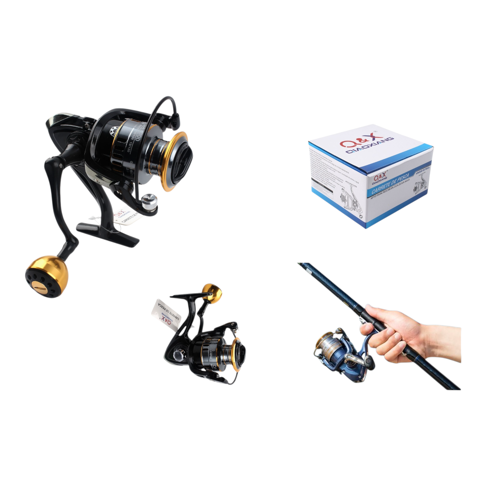 Carrete de Pesca Metálico QX2000 (Versión Estándar / Manivela Plástica Redonda) | Qiaoxiang