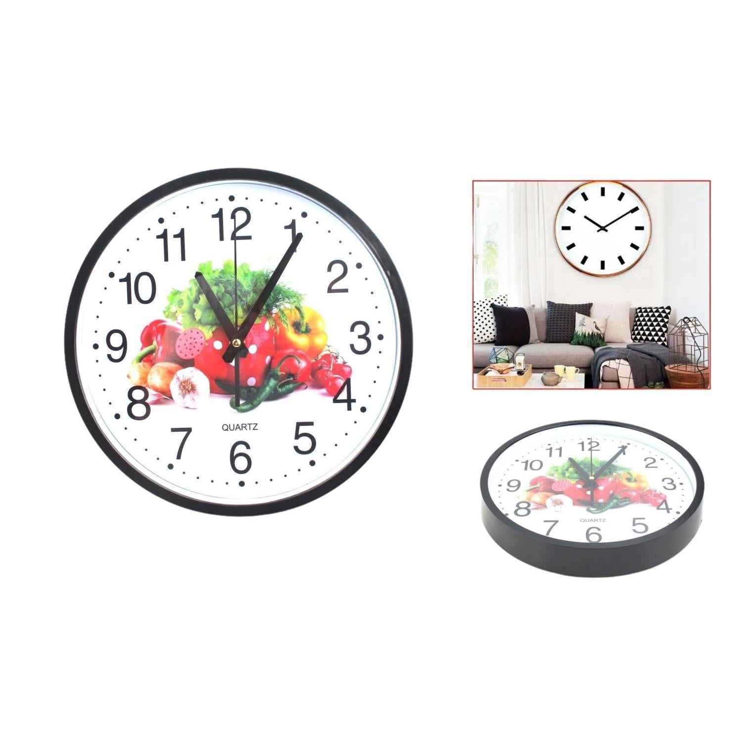 Reloj De Pared Circular 30 Cm Con Dise?O De Frutas