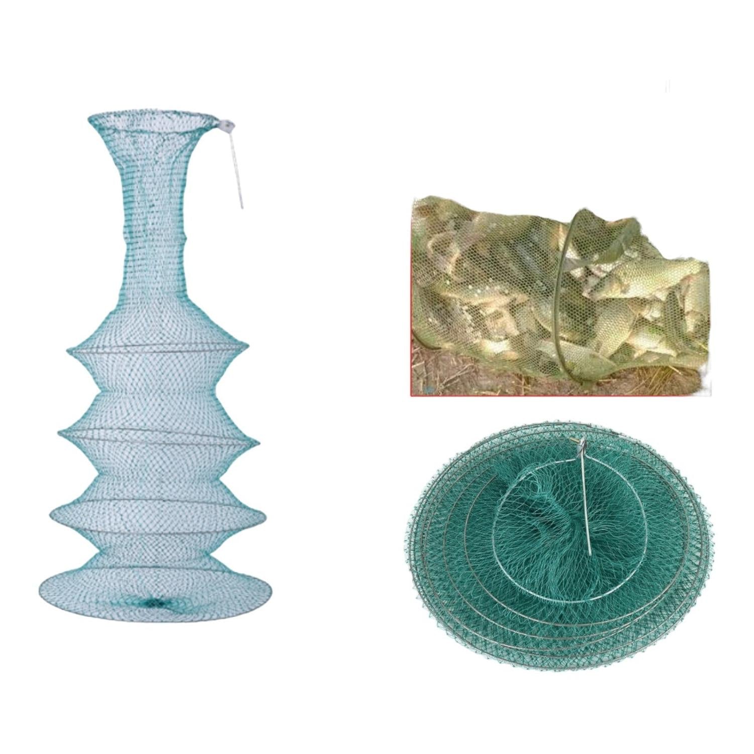 Malla de pesca circular de 4 aros de acero