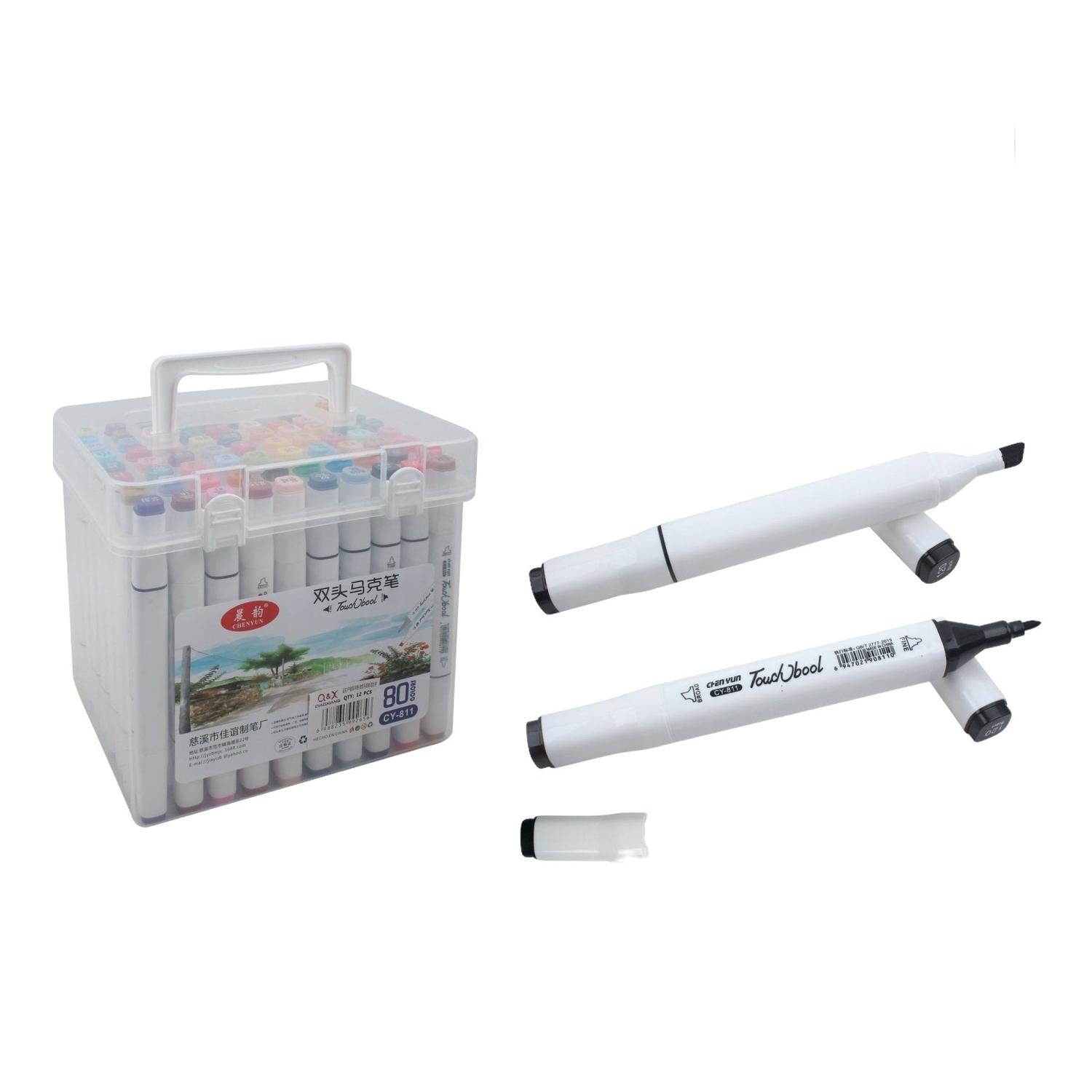 Caja Pp 80 Colores Marcadores A Base De Aceite Varilla Cuadrada