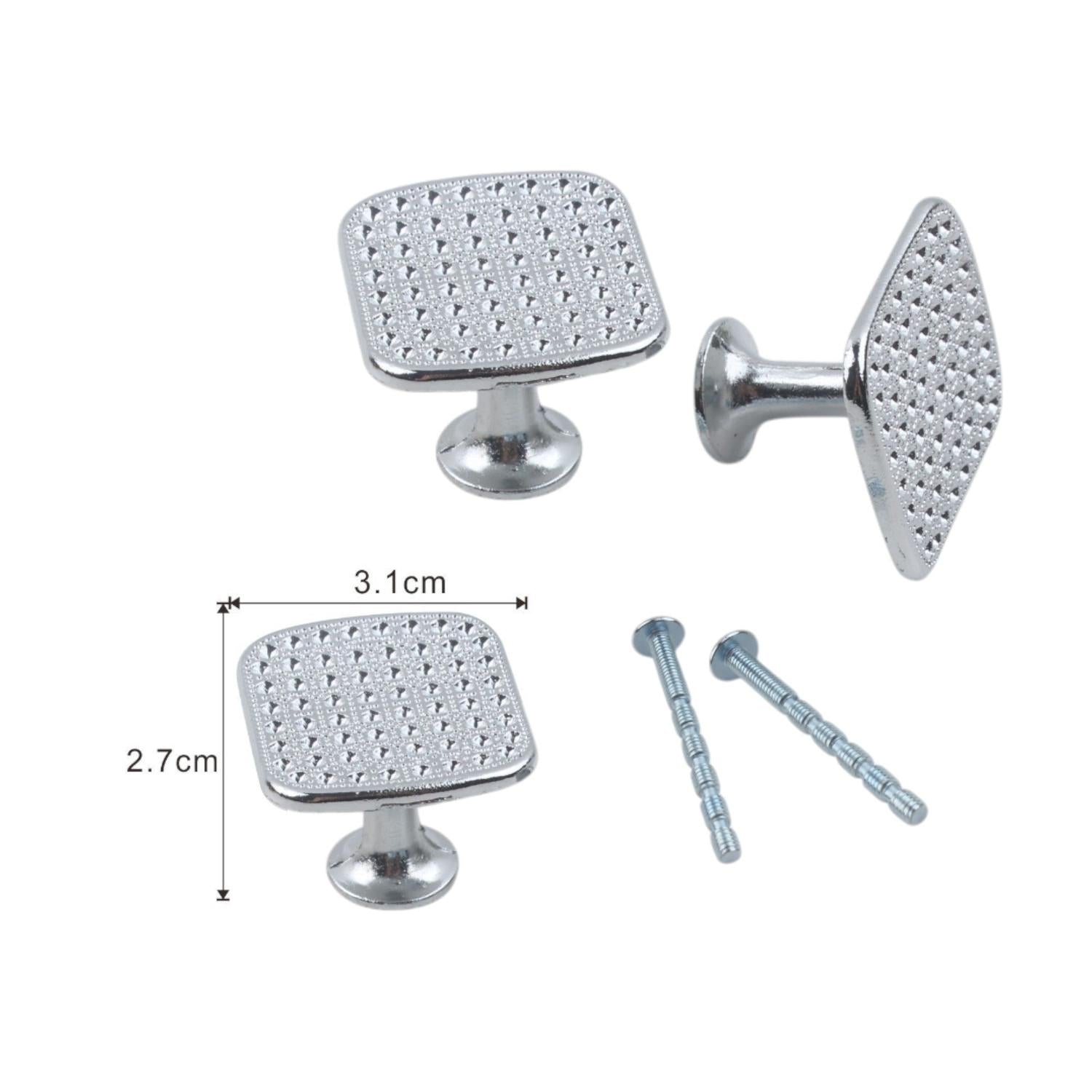 Mango Tirador Cuadrado Plateado para Mueble