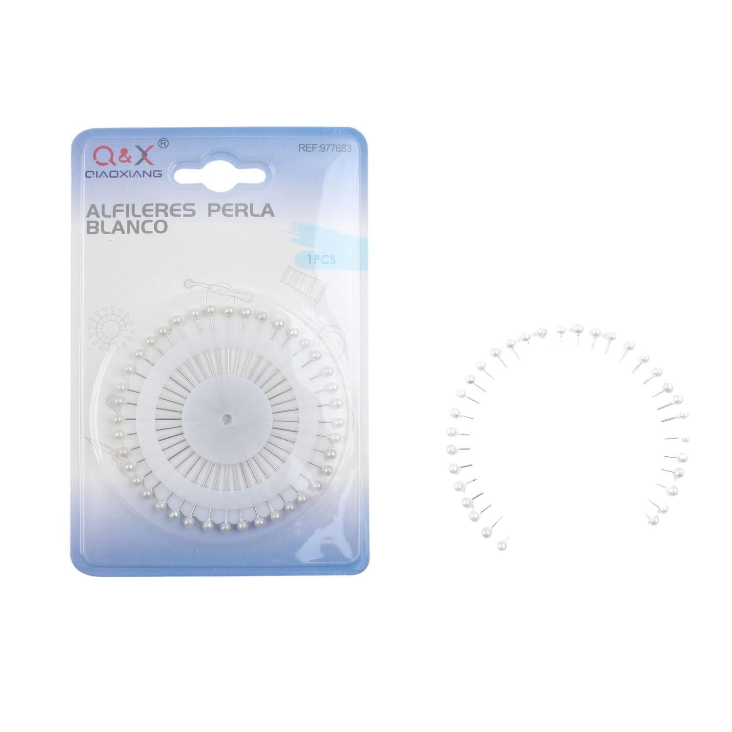 Alfileres con Cabeza de Perla Blanca – 1 Rueda