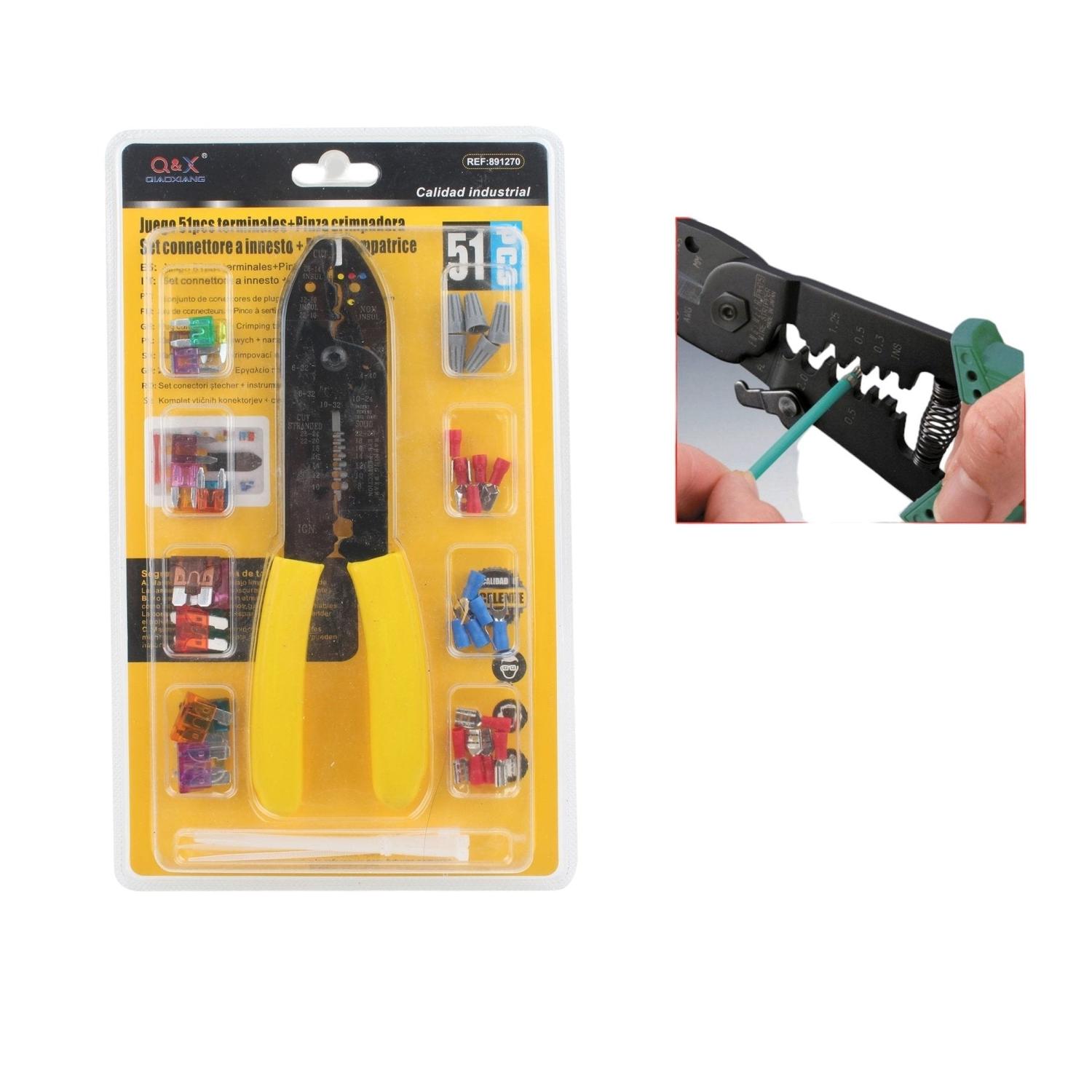 Combinaci¨®n De 51 Piezas (Bloque De Terminales + Alicates De Engarzado)