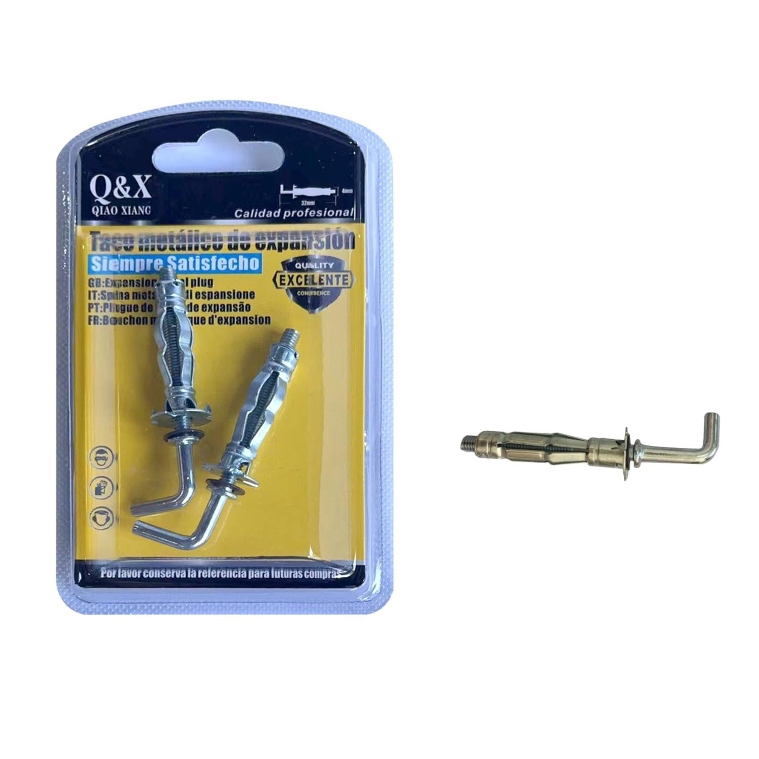 Taco Metálico de Expansión M4x32mm Tipo L