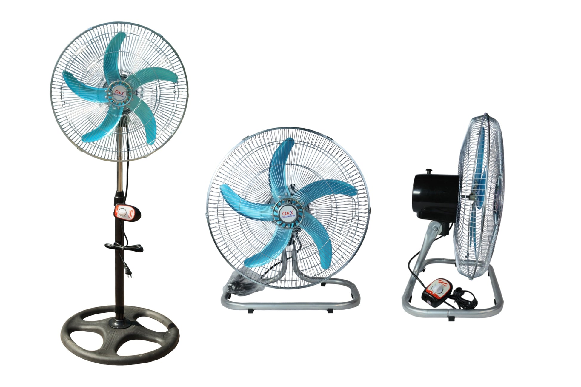 Pack 2 Ventilador Metal 3 En 1 Muro, Pie, Sobremesa - Q&X