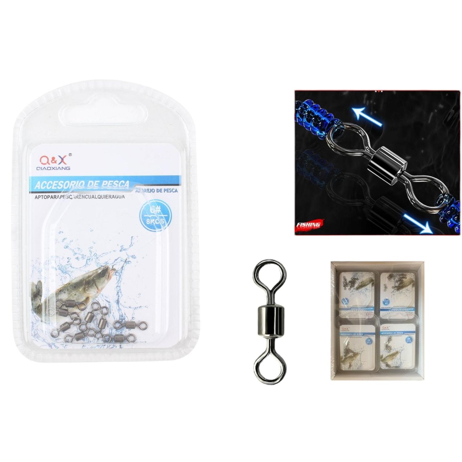 (Accesorios Para Artes De Pesca) Giratorio Americano 6# 8Pcs