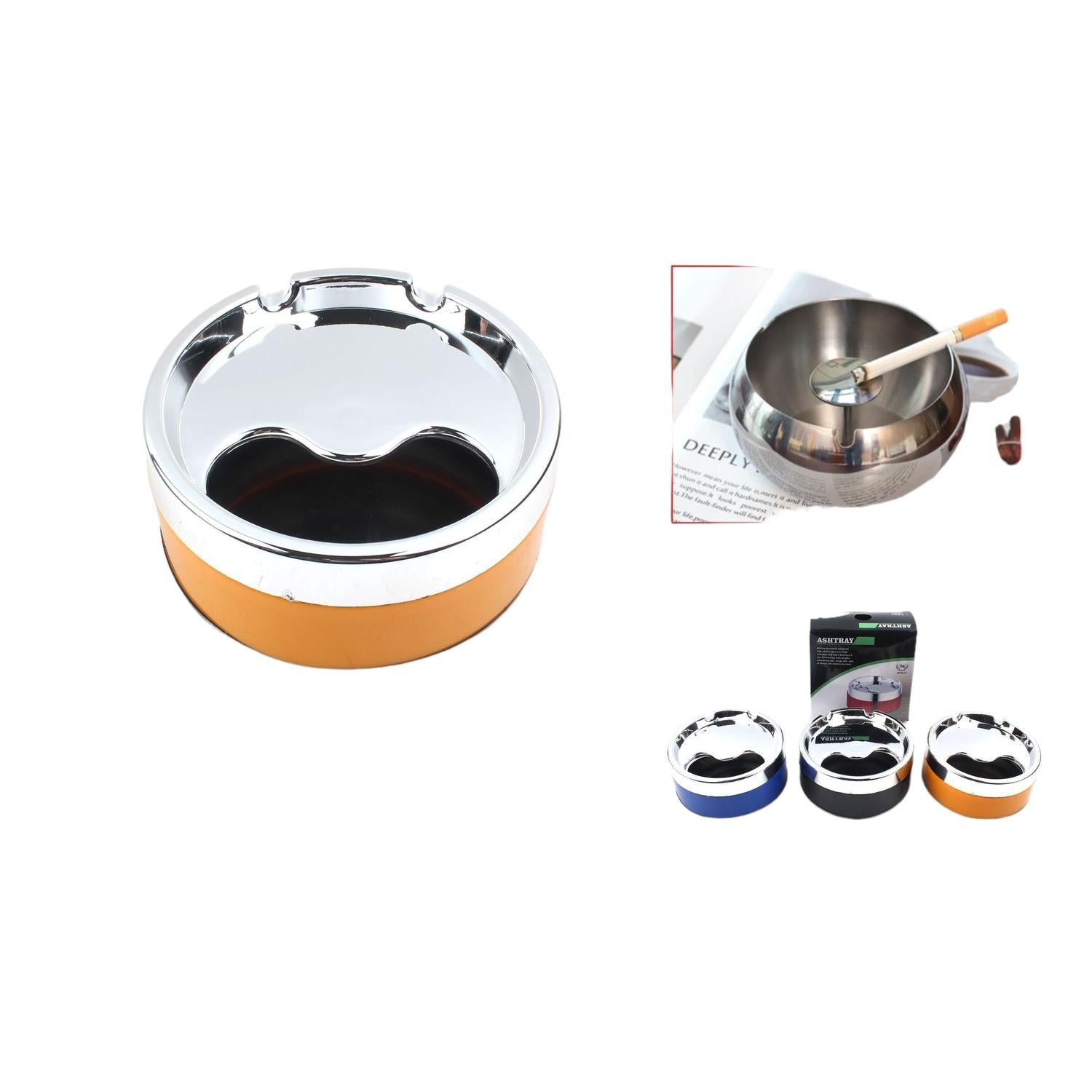 Cenicero de acero inox con tapa