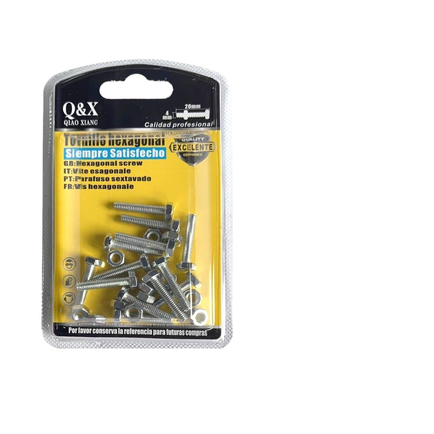 Perno Hexagonal 4*20 + Tuerca M4