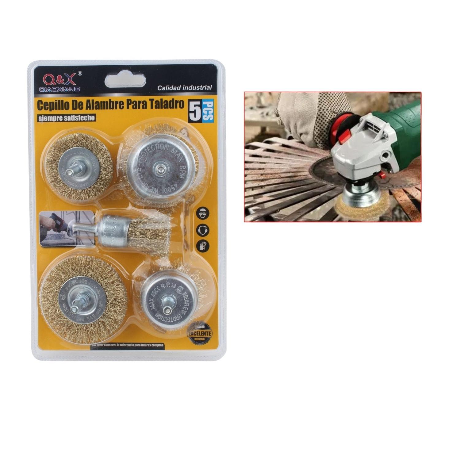 Cepillo De Alambre Con Cabezal De Molienda De Alambre Curvo De 5 Piezas