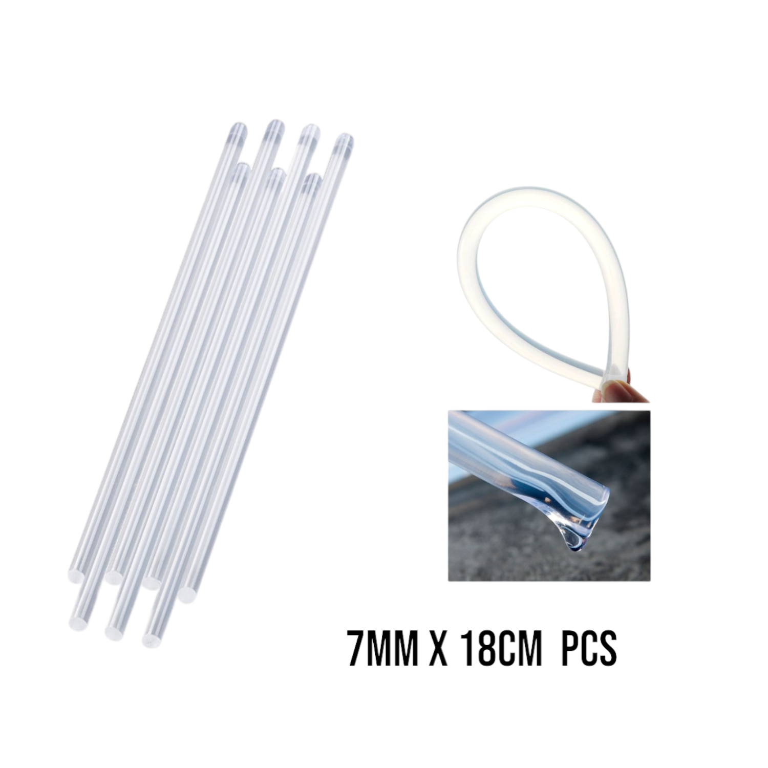 Barras de pegamento finas 0.7cm x 18cm (7 piezas)