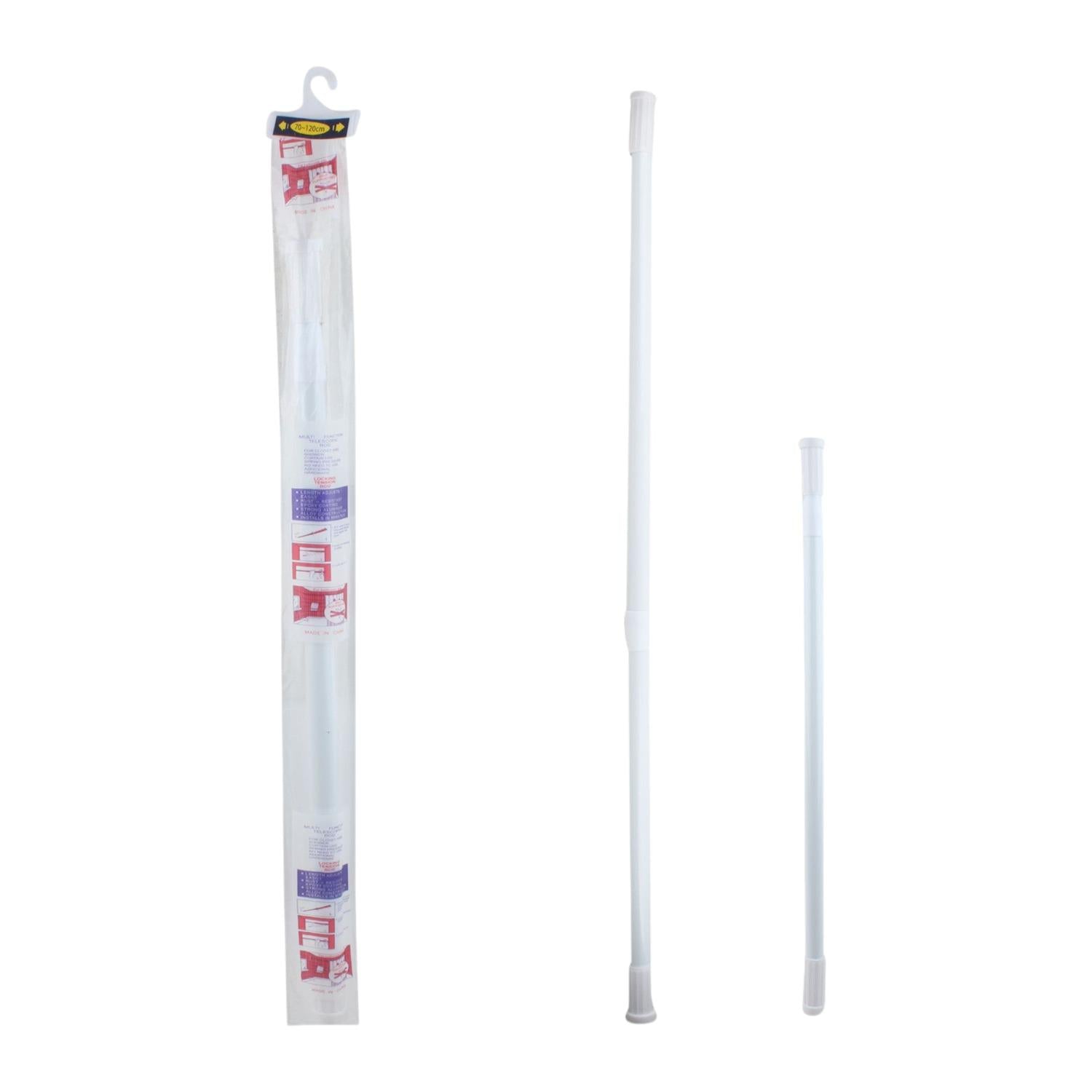 Barra de cortina de bano de hierro blanca 70-120 (bolsa OPP)