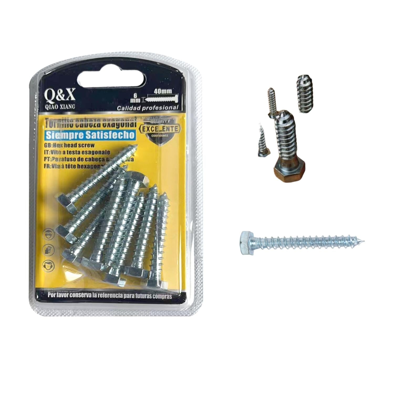 Tornillos Para Madera Hexagonales 6X40