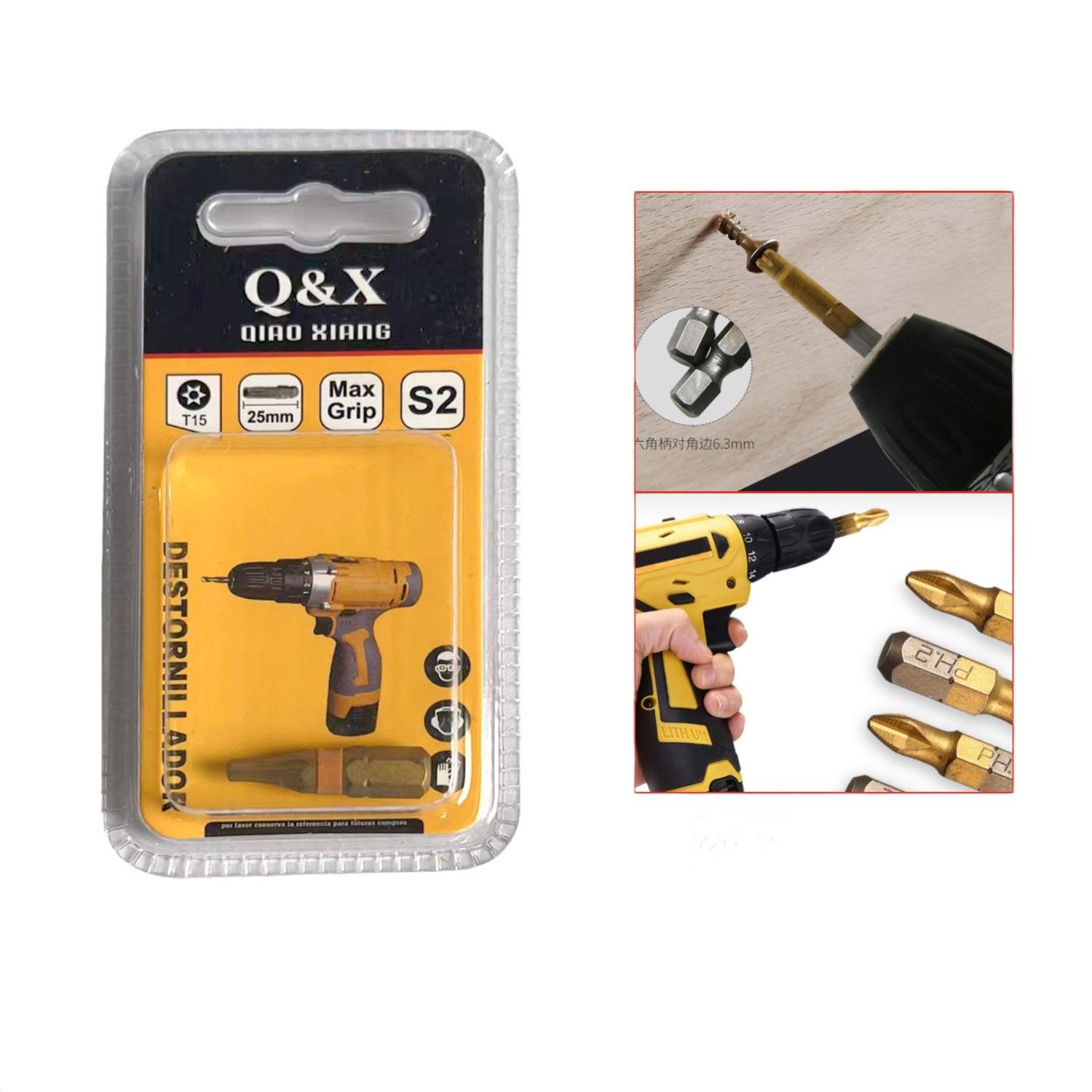 Punta Torx T15 x 25 mm Q&X S2 para Atornillador