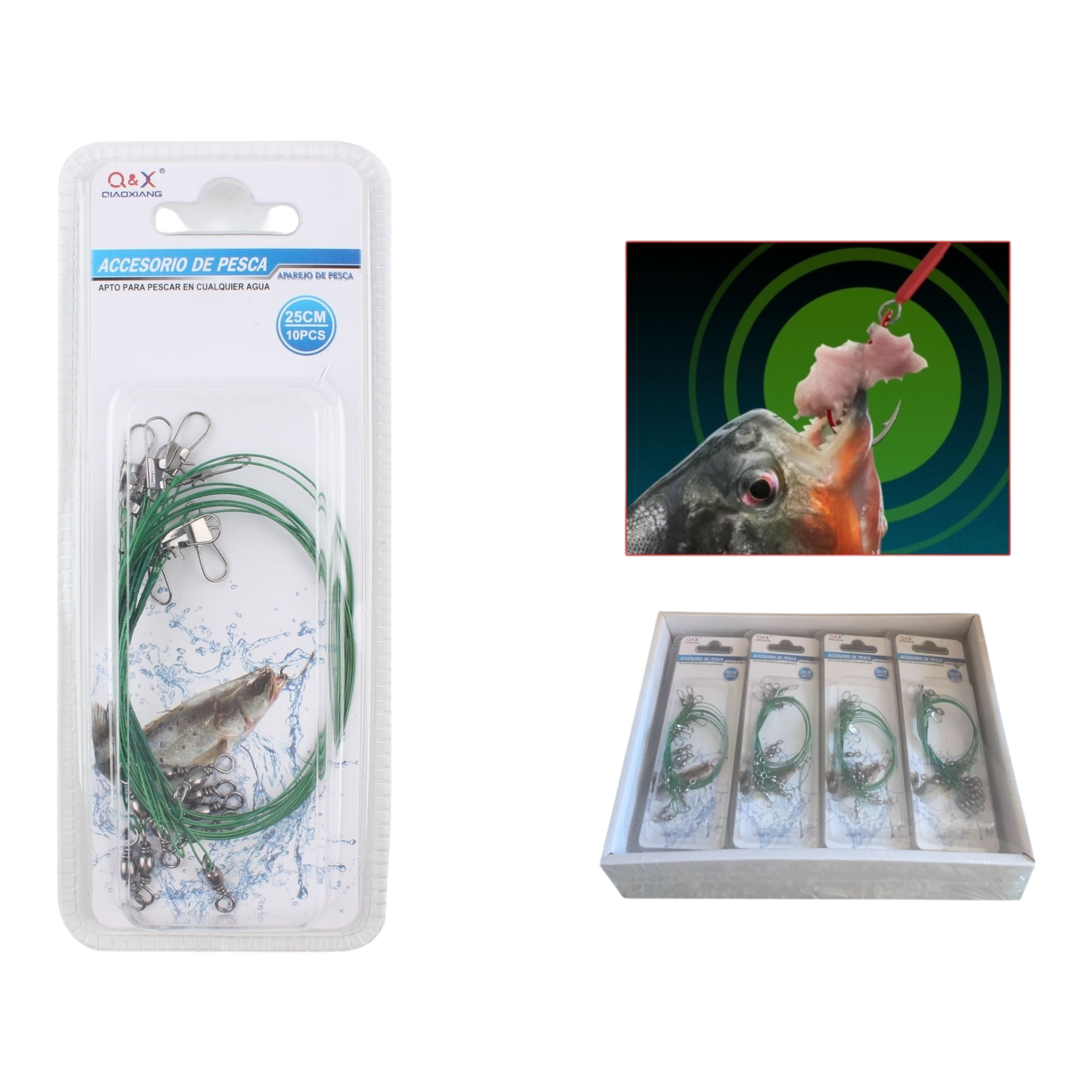 Accesorio Pesca Alambre Verde 25 cm (10 pcs)