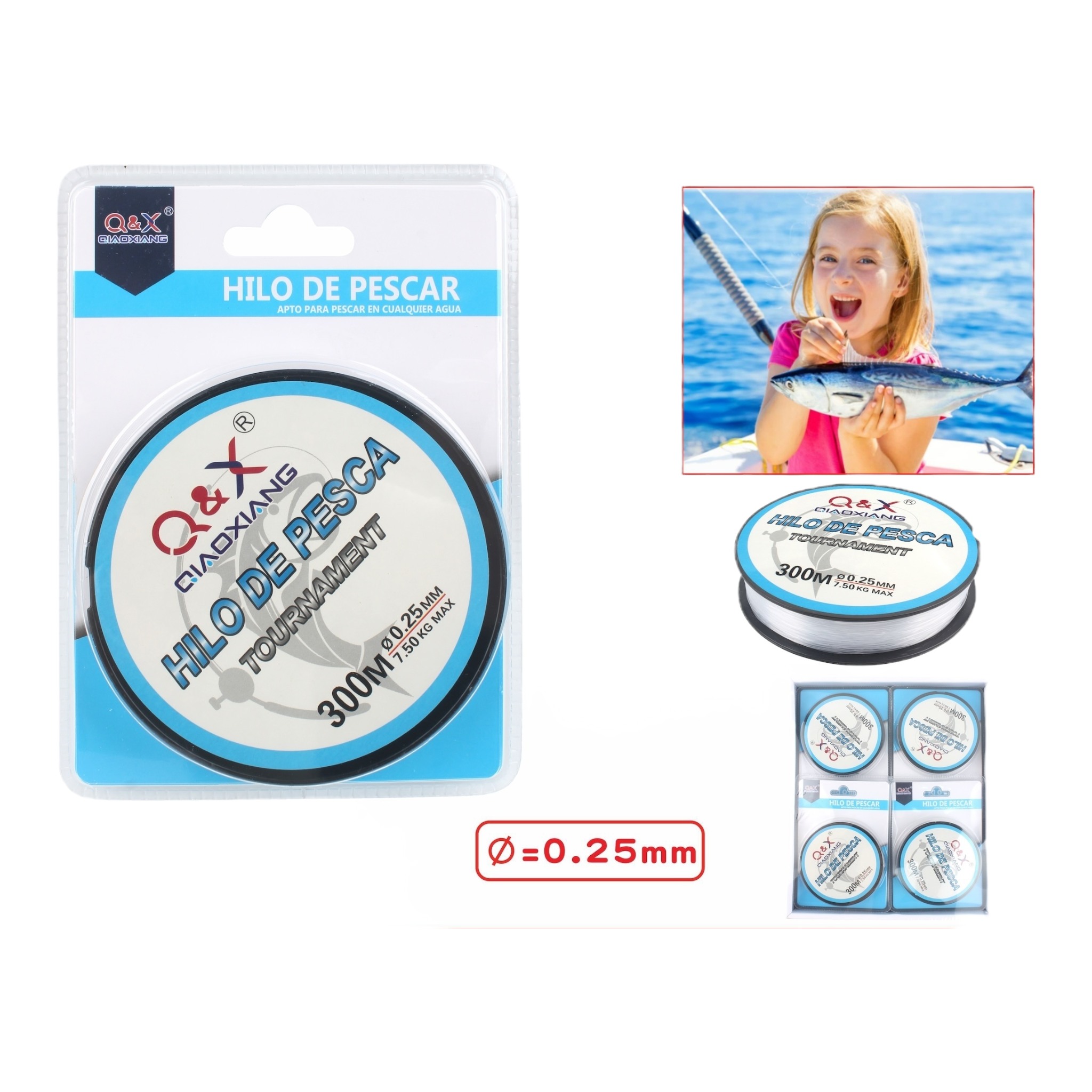 300M Línea de Pesca 0.25 mm