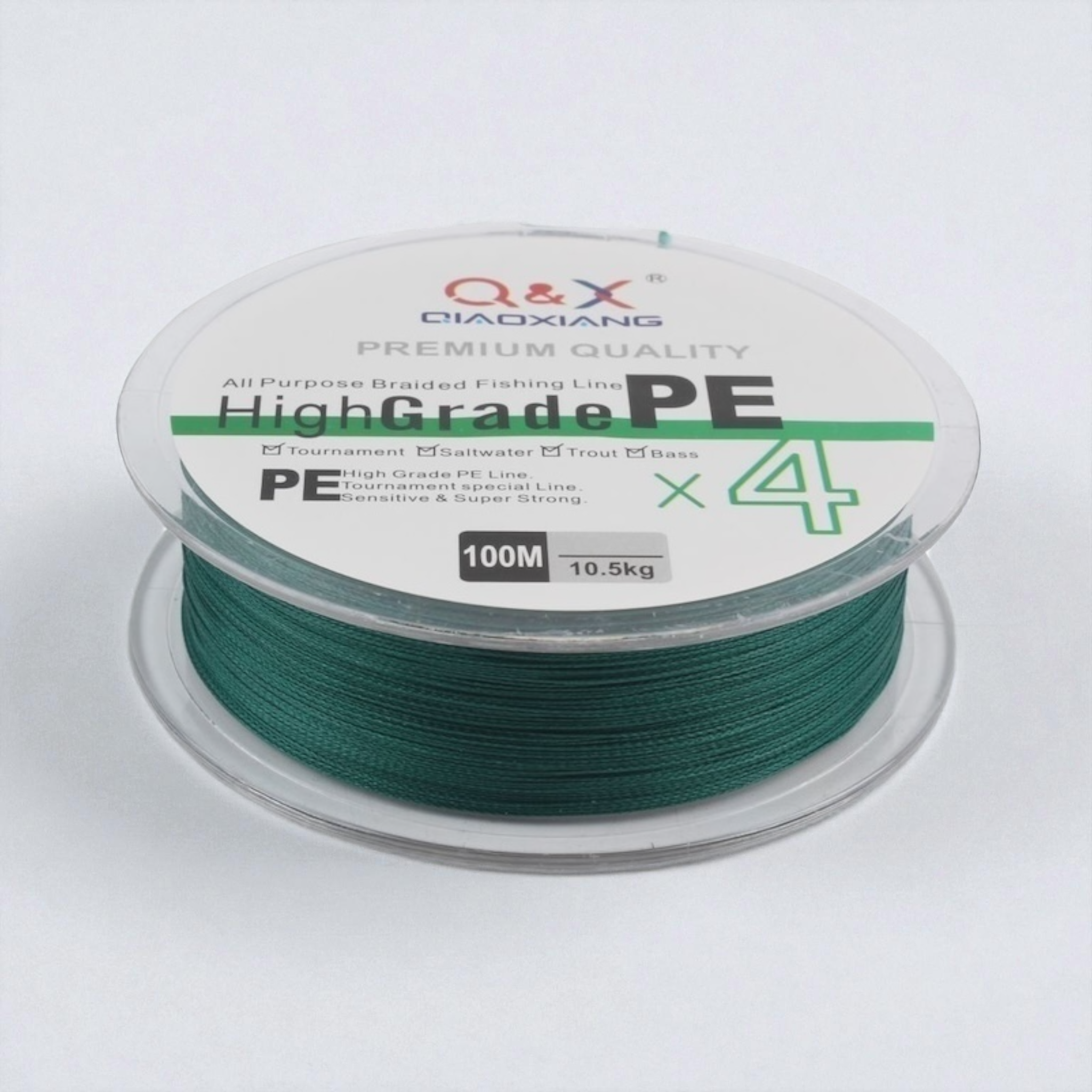 línea de pesca trenzada PE4X verde oscuro 0.20mm Qiaoxiang